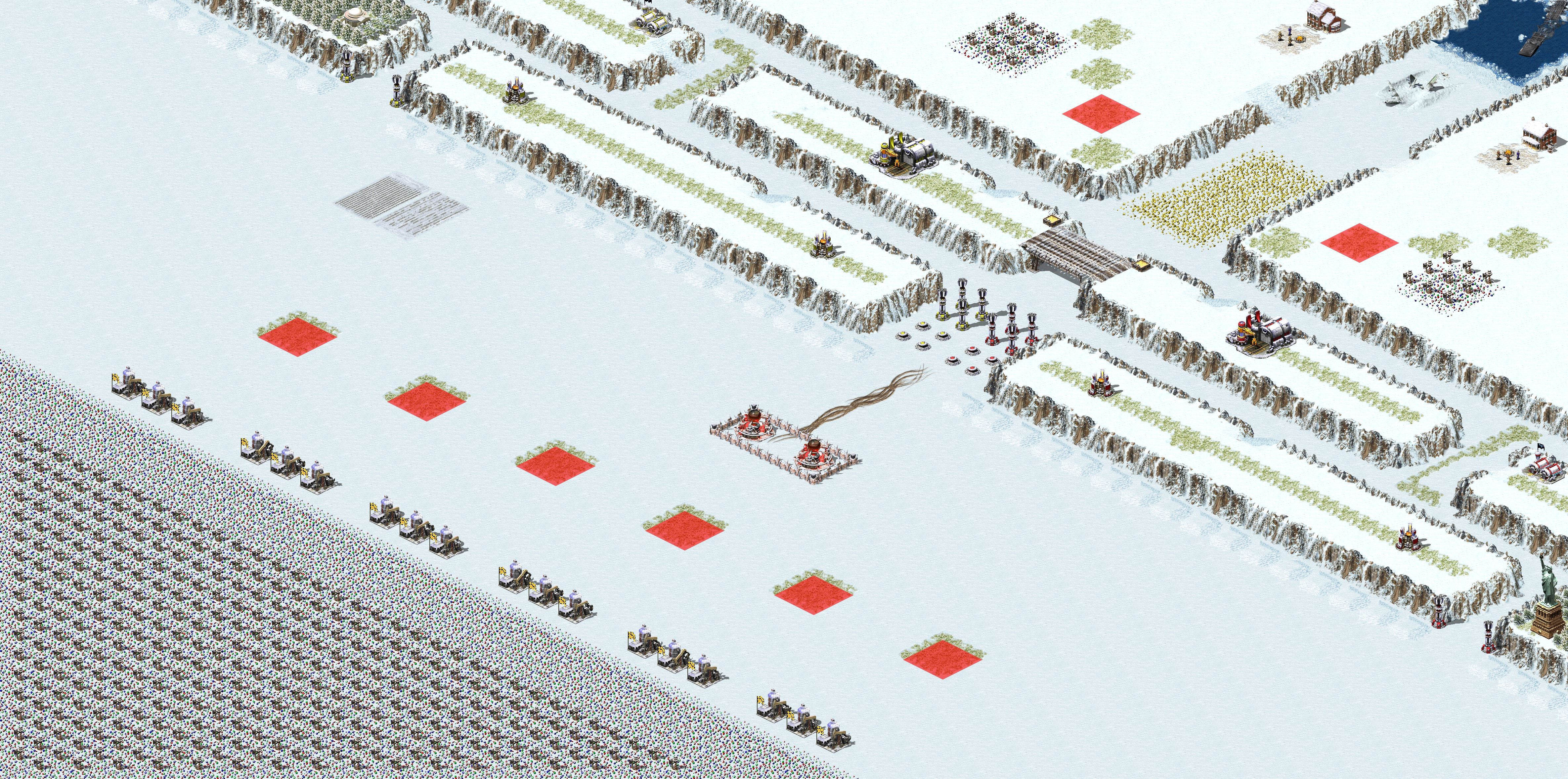 Rendered map: 2 Allied 6 Soviet - Peak Showdown