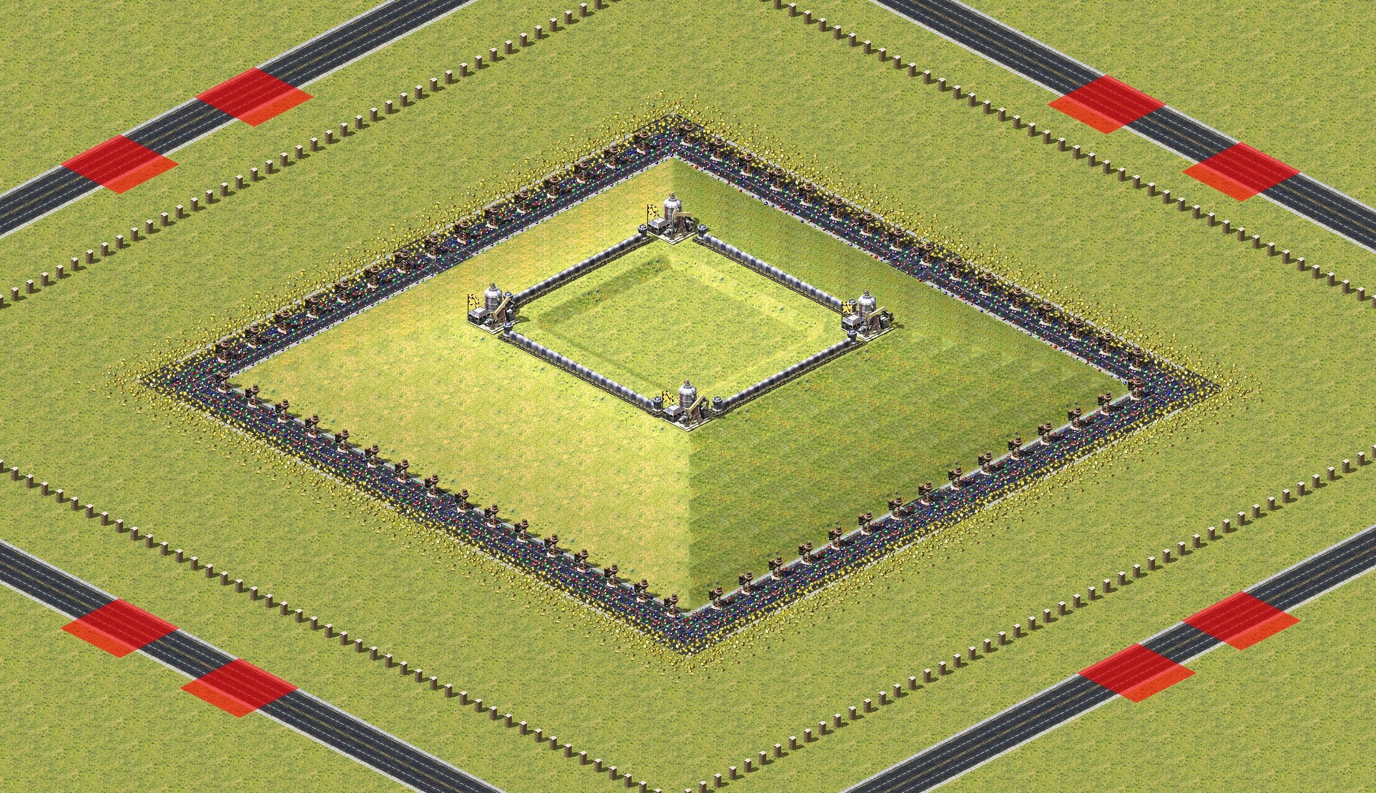 Rendered map: Central Highland 2v2v2v2 Grassland