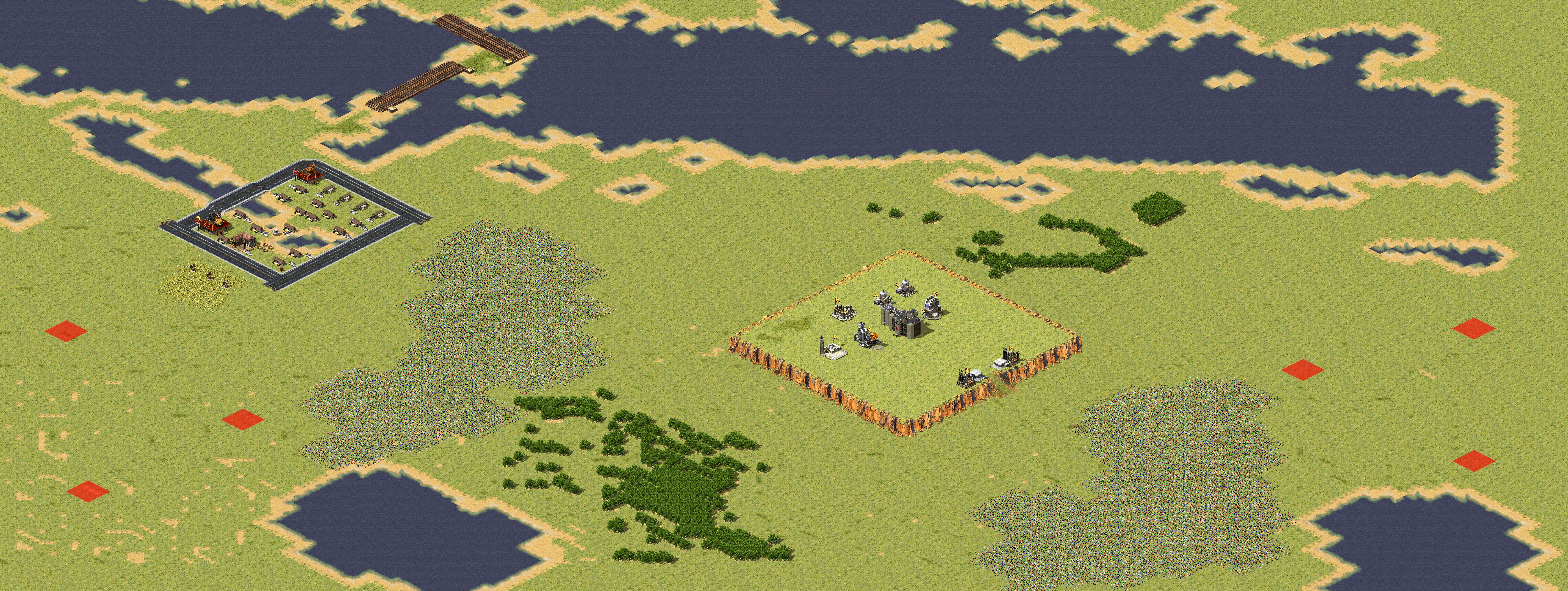 Rendered map: Moutain city