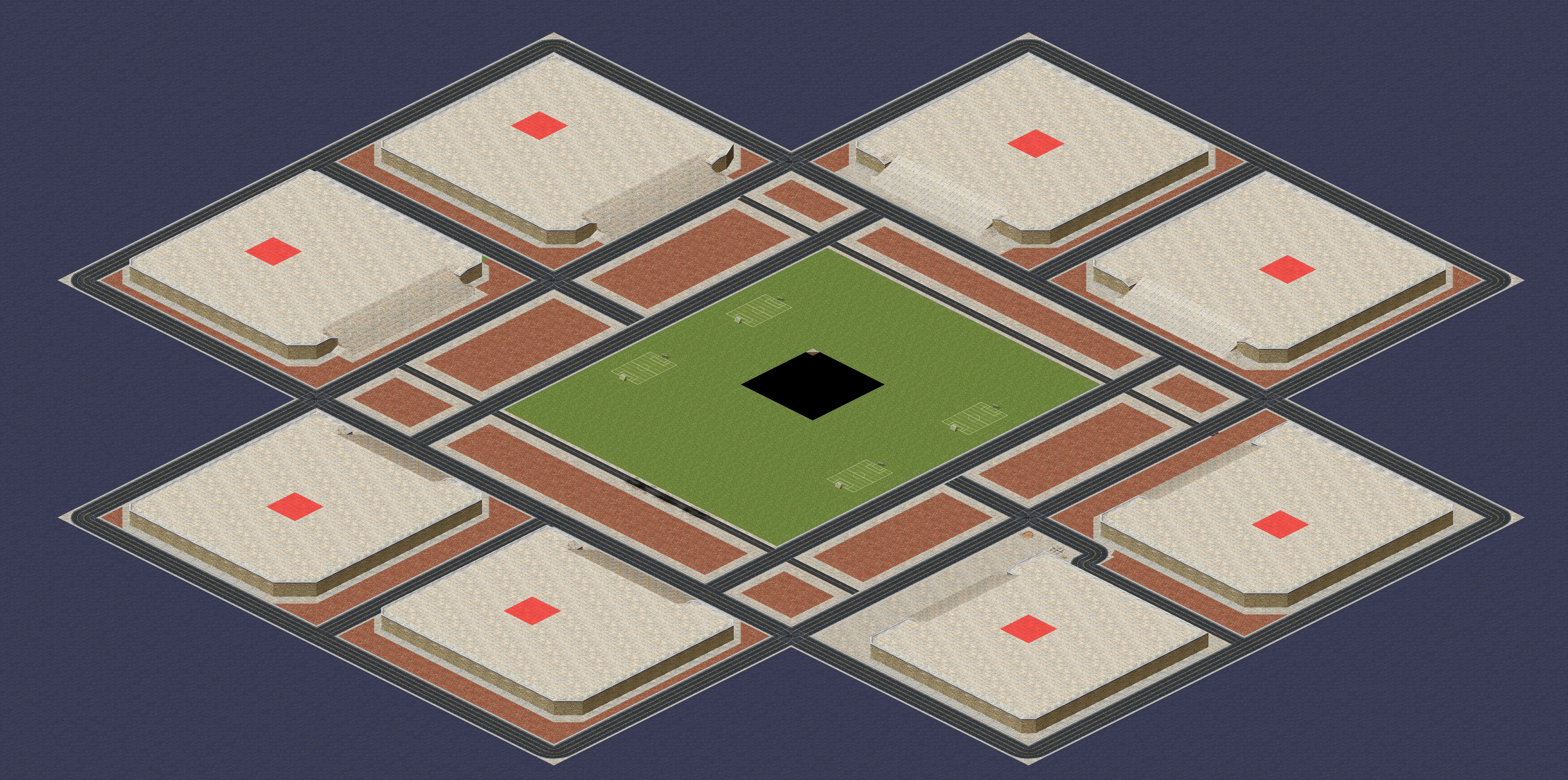 Rendered map: Lazy Tank War - High Ground