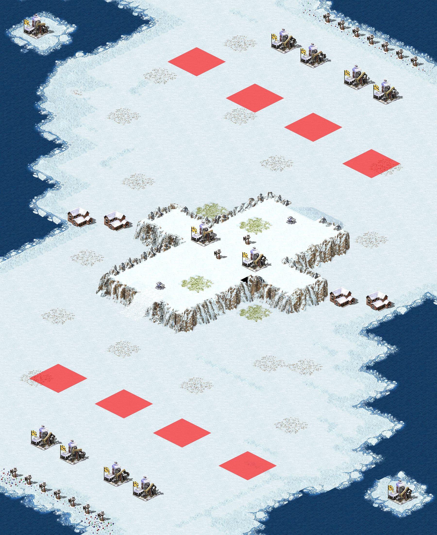 Rendered map: Snowy Field 4v4