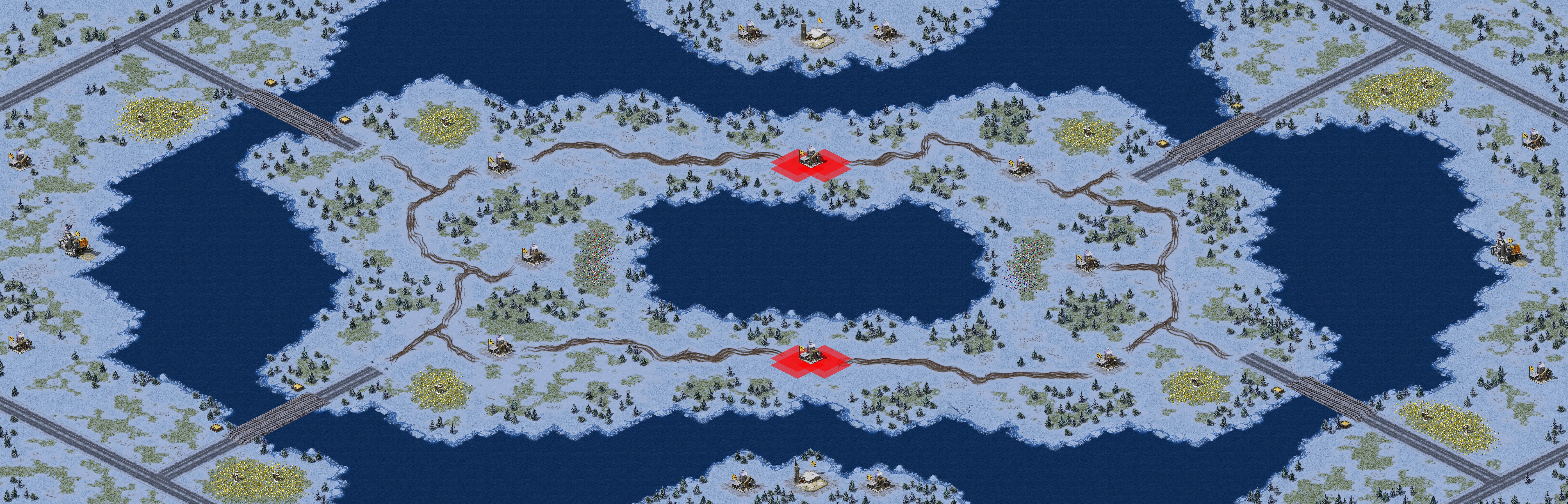 Rendered map: 红警混战王25045-北极之湖