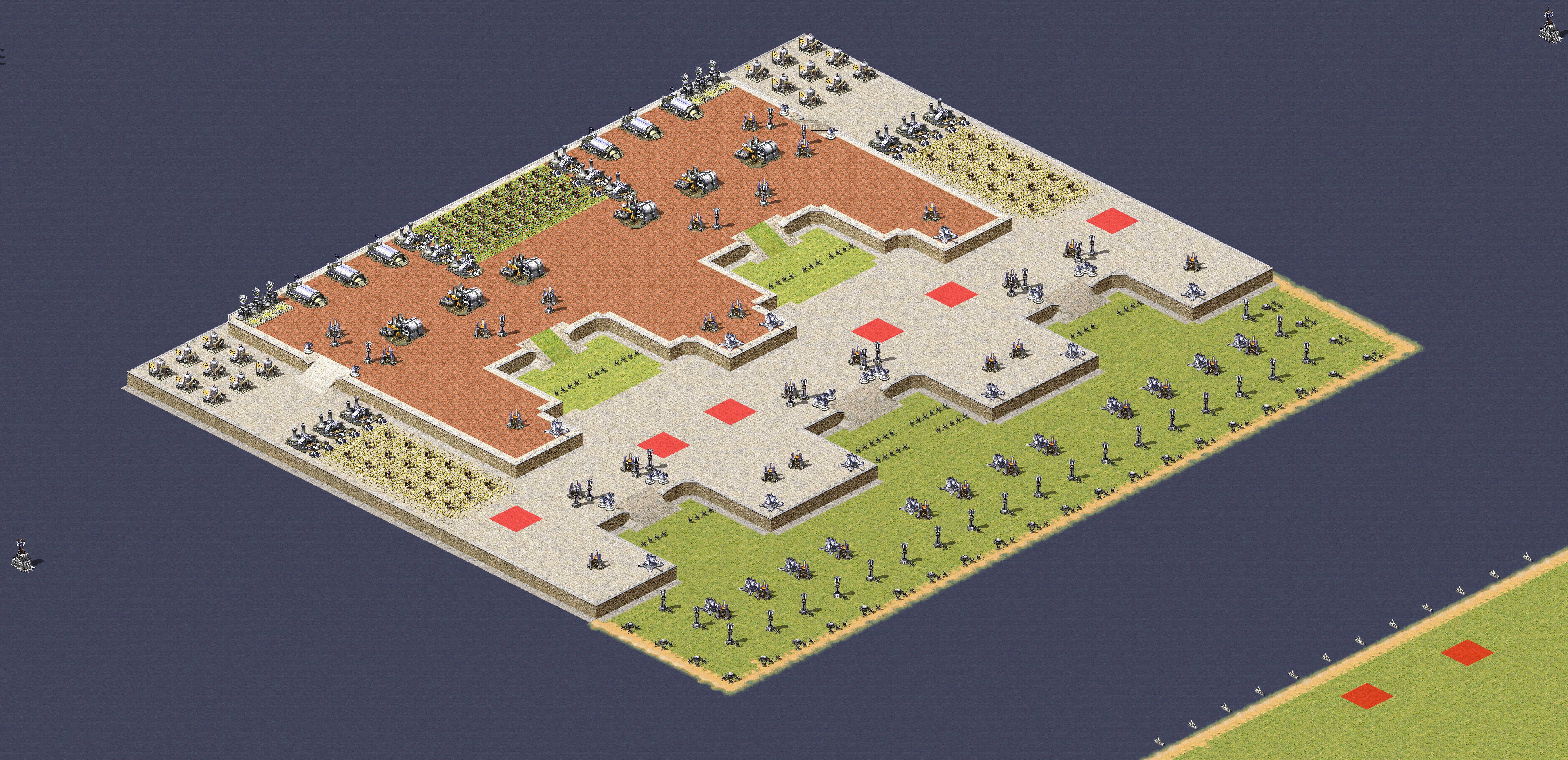 Rendered map: 2 Soviet 6 Allied Beachhead 2.5