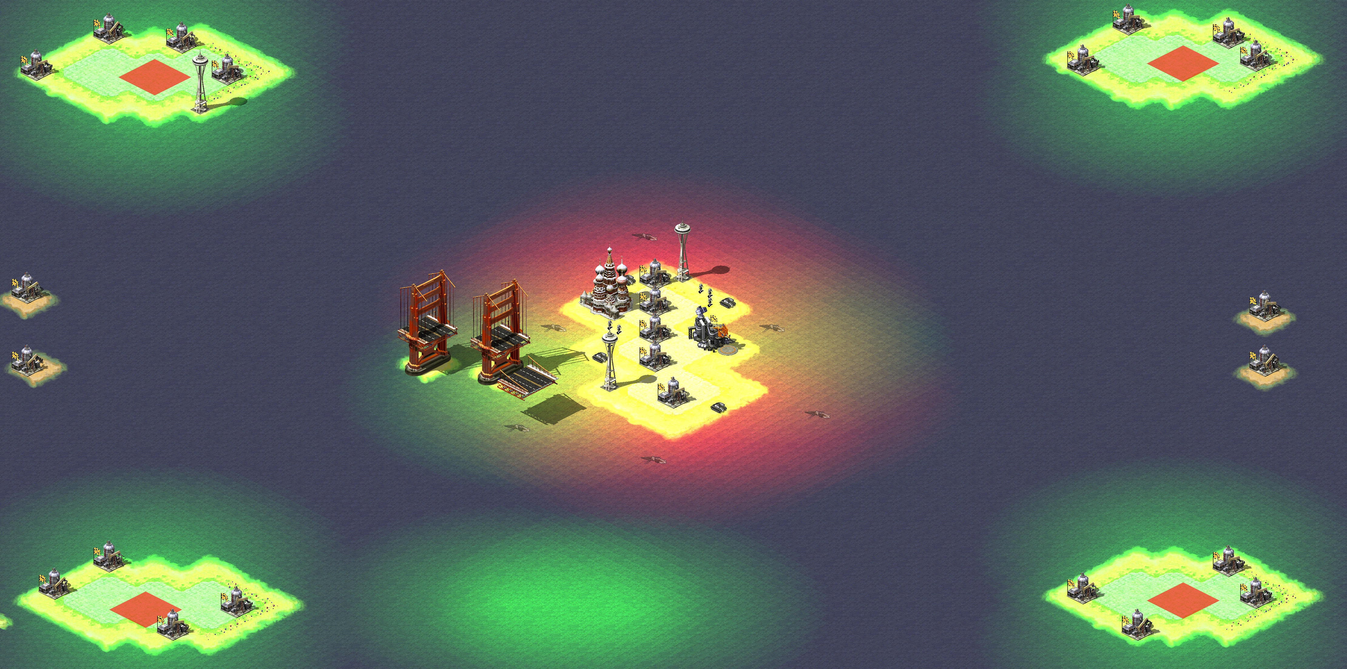 Rendered map: Island Naval 2v2
