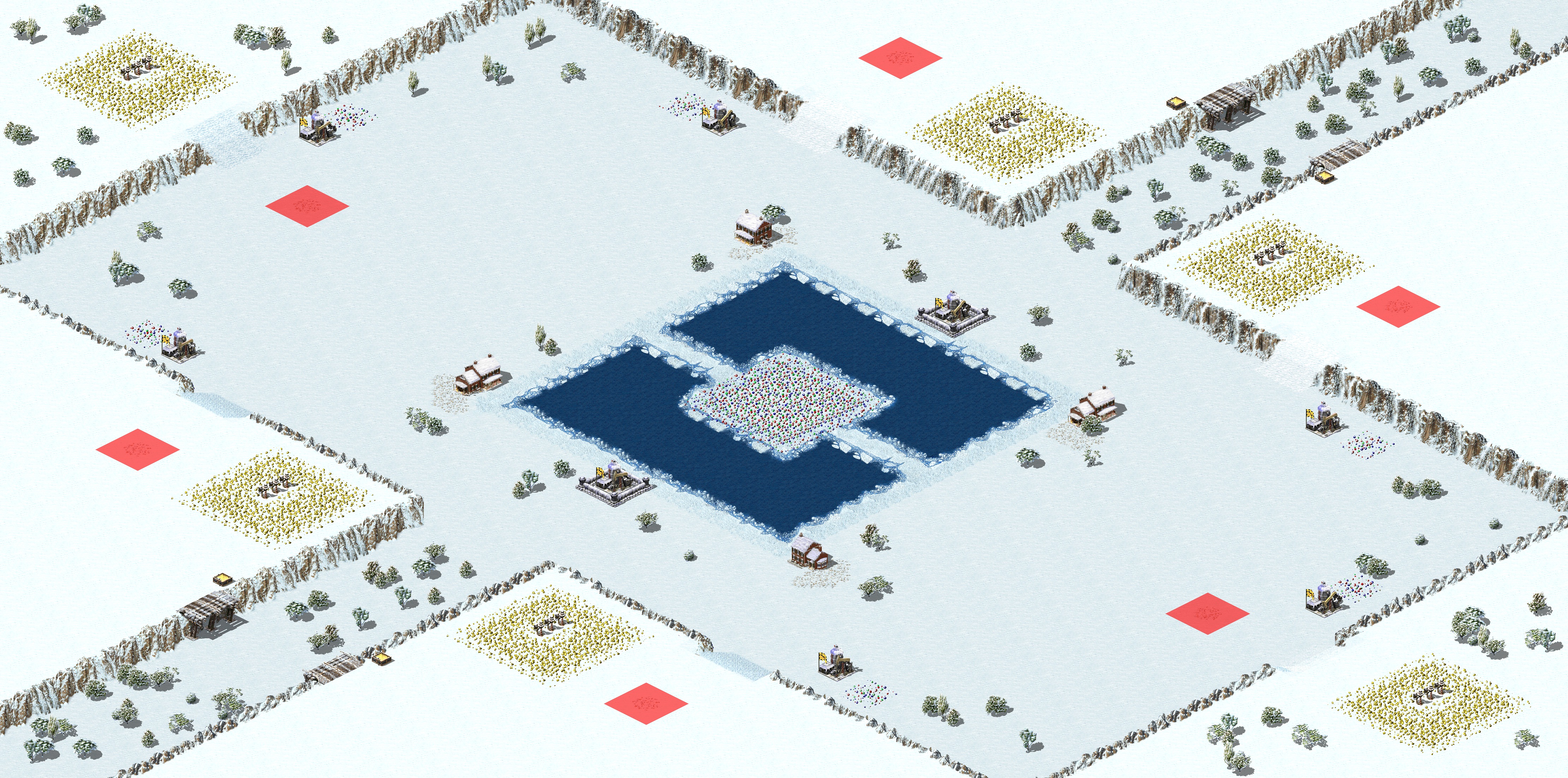Rendered map: Snowy Field 3v3