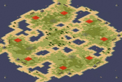 Rendered preview of Island Pairs (2v2v2v2)
