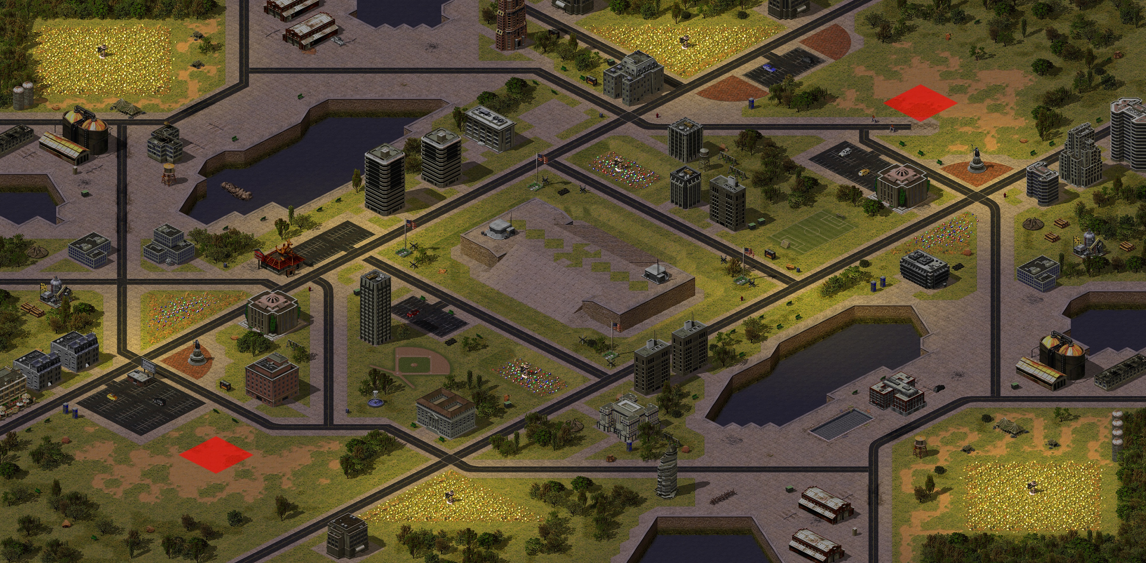 Rendered map: 米国小镇