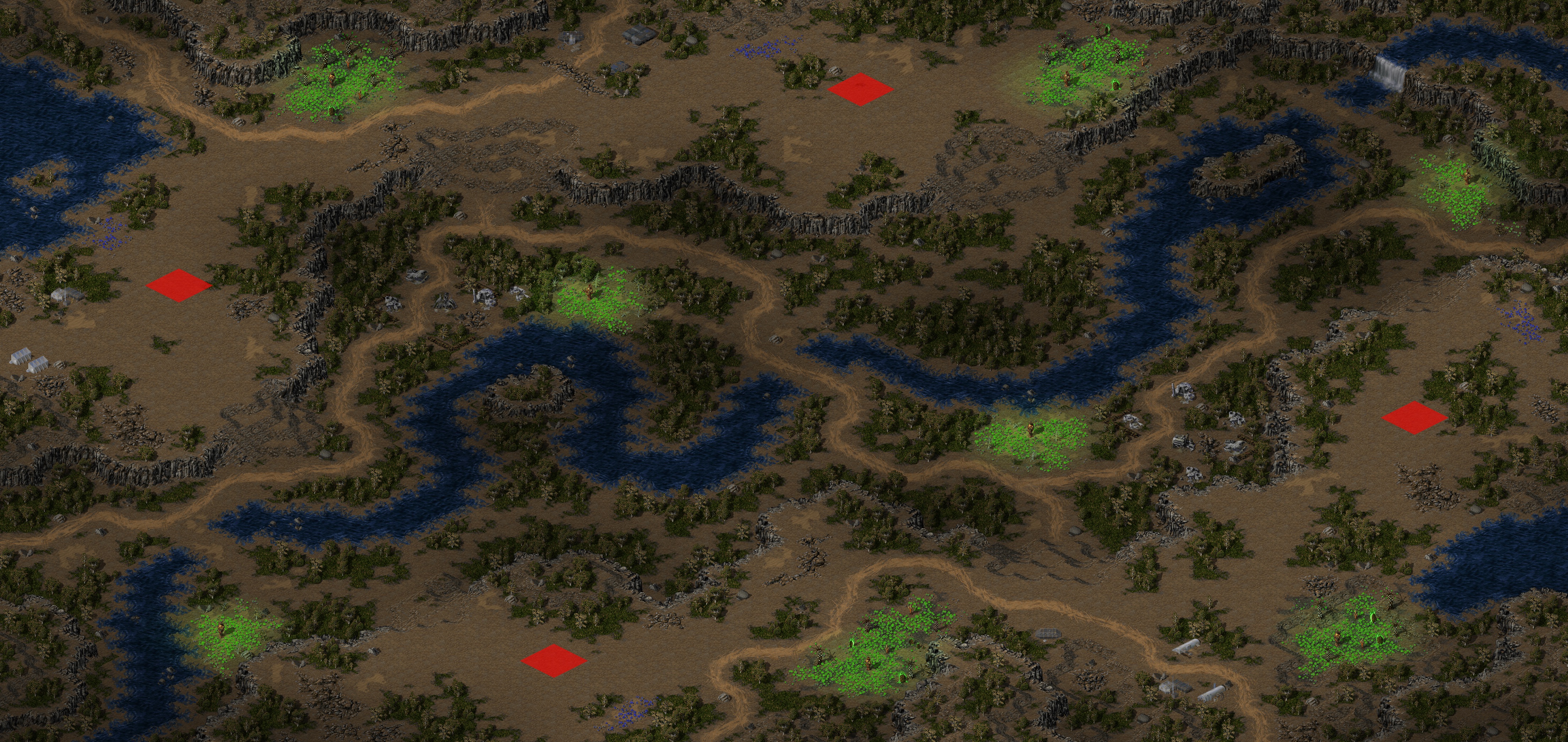 Rendered map: past and present