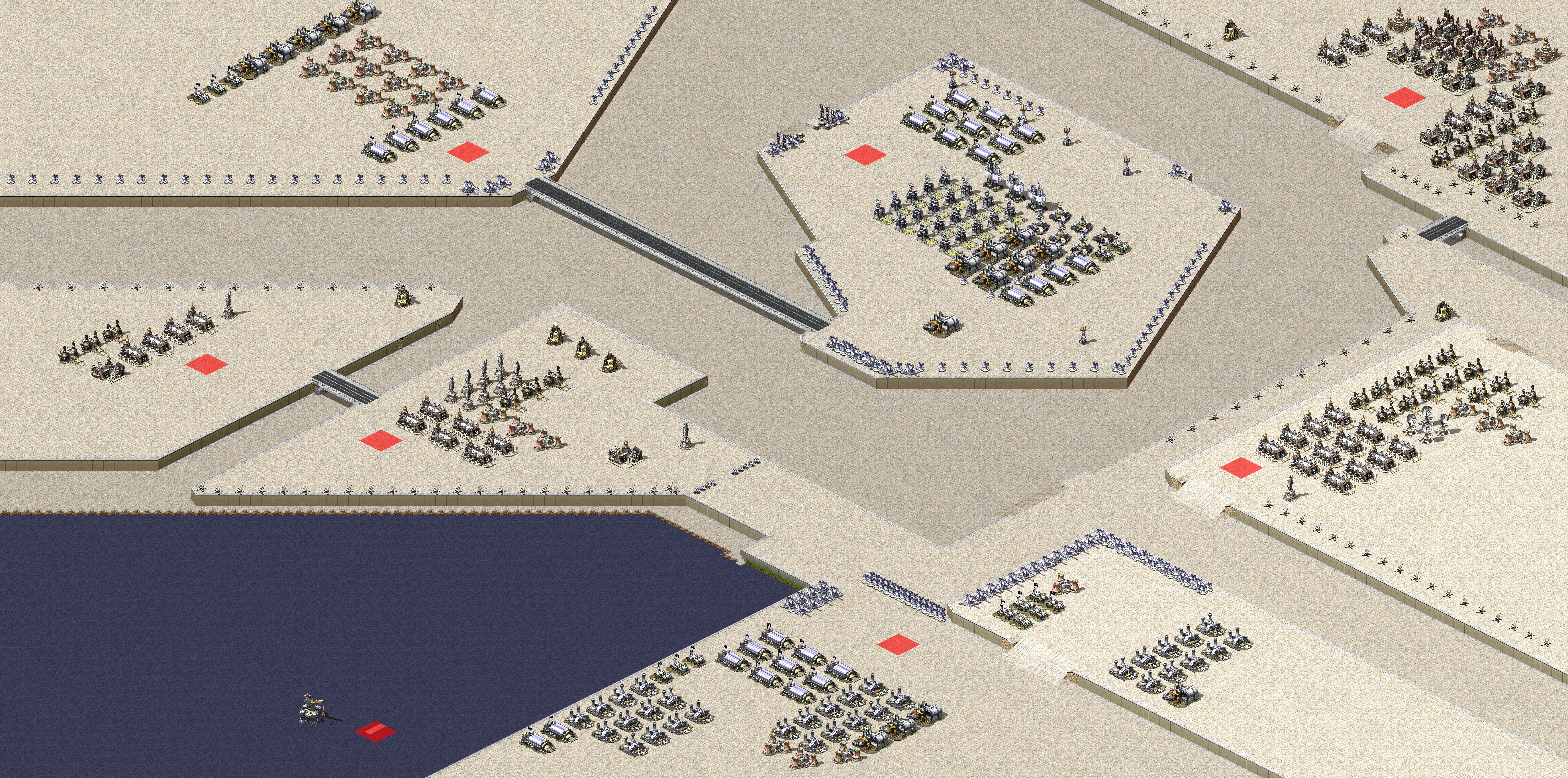 Rendered map: 4 Soviet 4 Allied - Even Match