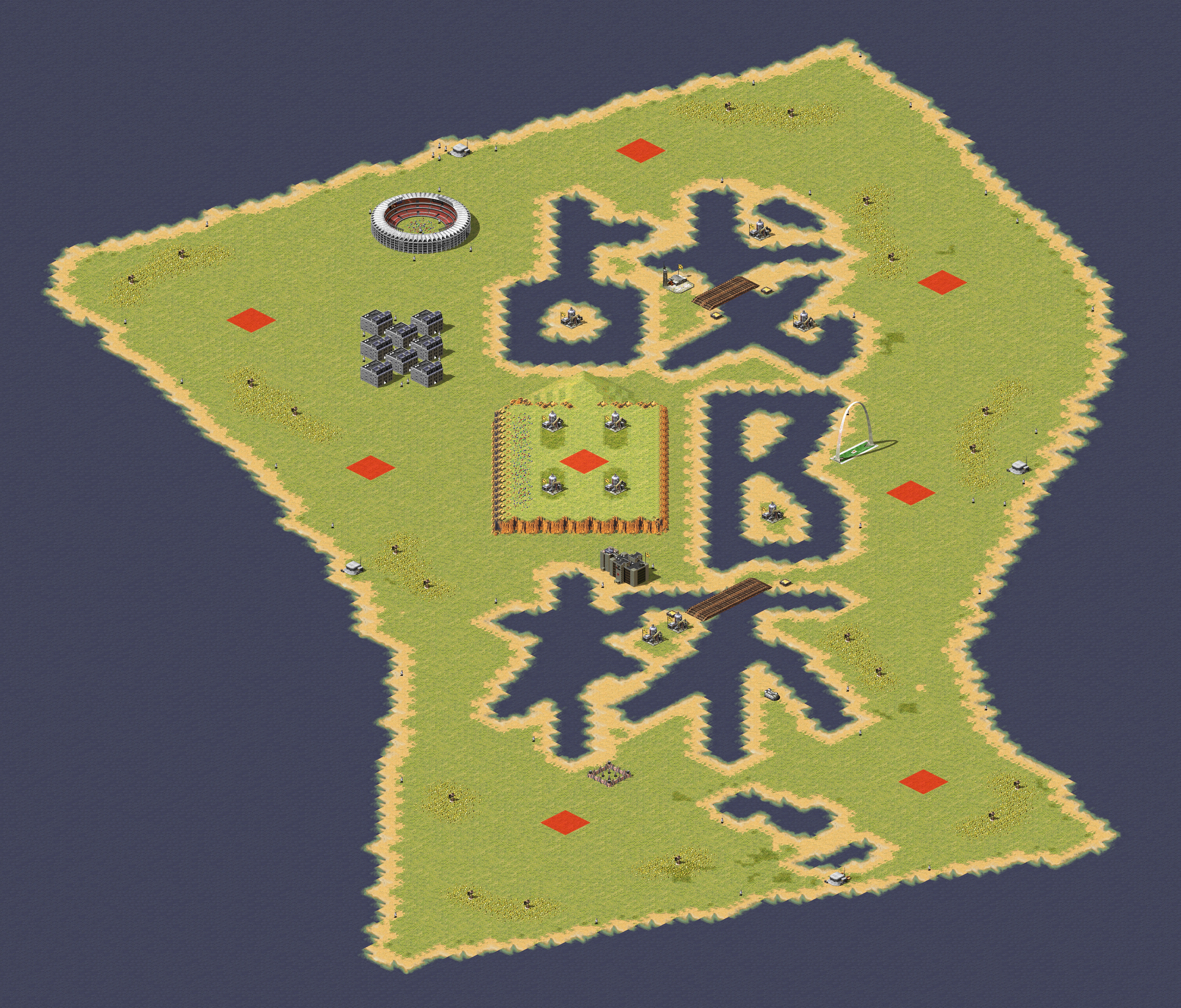 Rendered map: War Post Cup Memorial