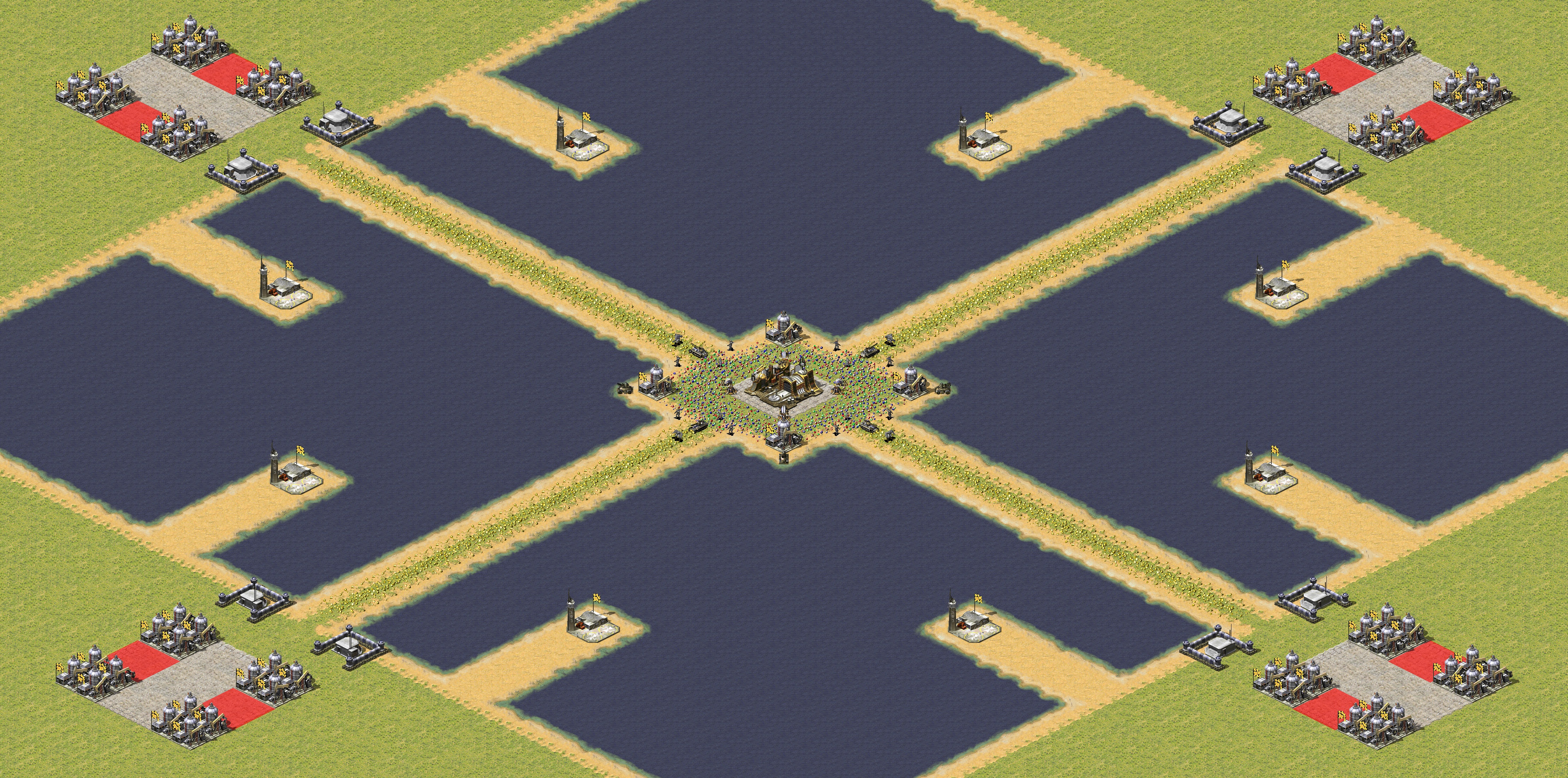 Rendered map: Crossroads 2v2v2v2