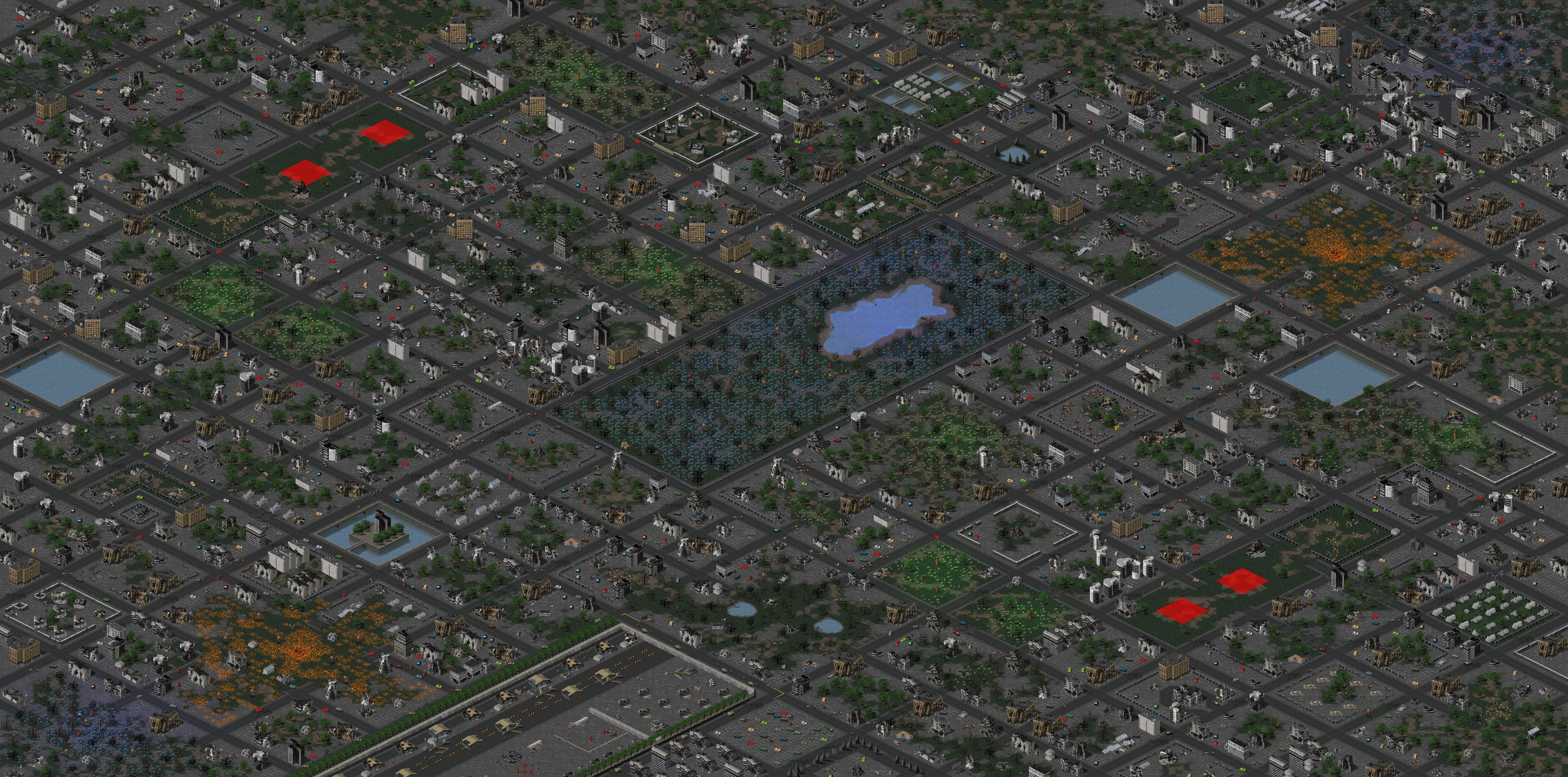 Rendered map: Down town warfare