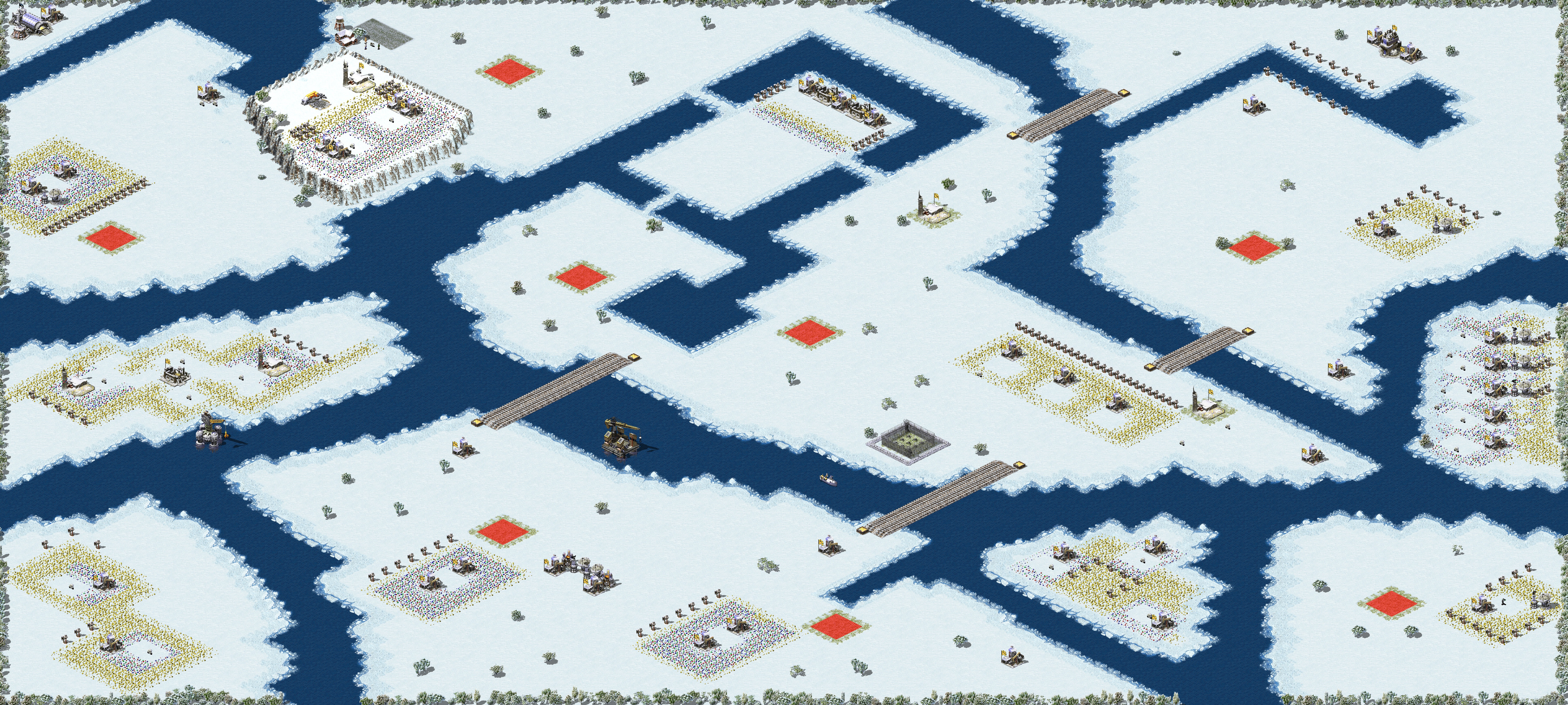 Rendered map: Fox vs Bear vs Tigers vs Wolves (1v1v2v4)