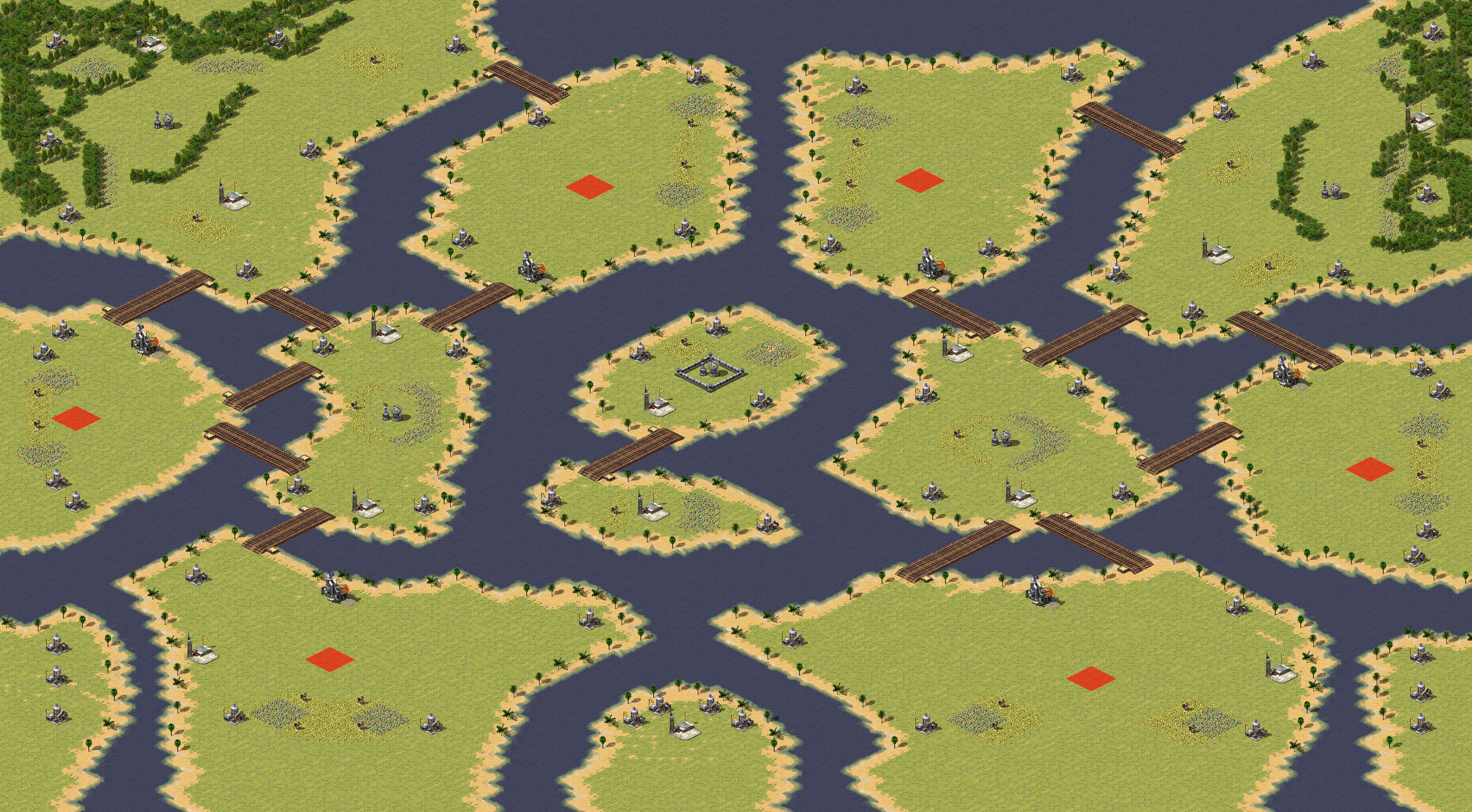 Rendered map: 海滩混战（6人）