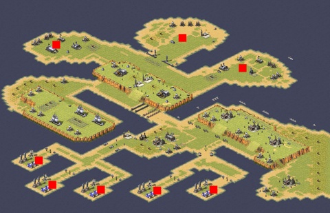 Rendered preview of King of the Hill (5 Soviet vs 3 Allied)