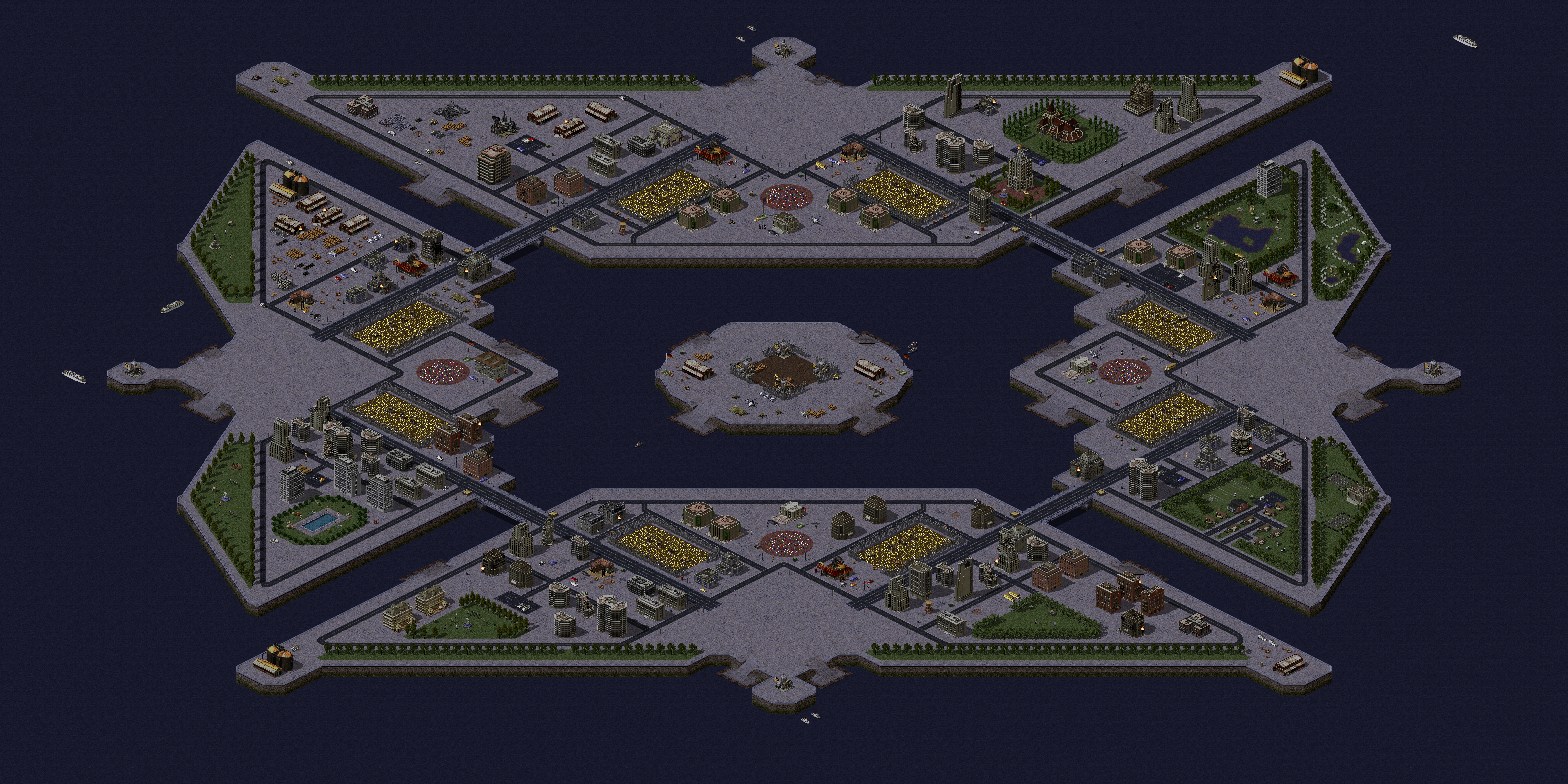 Rendered map: 4 City Blocks