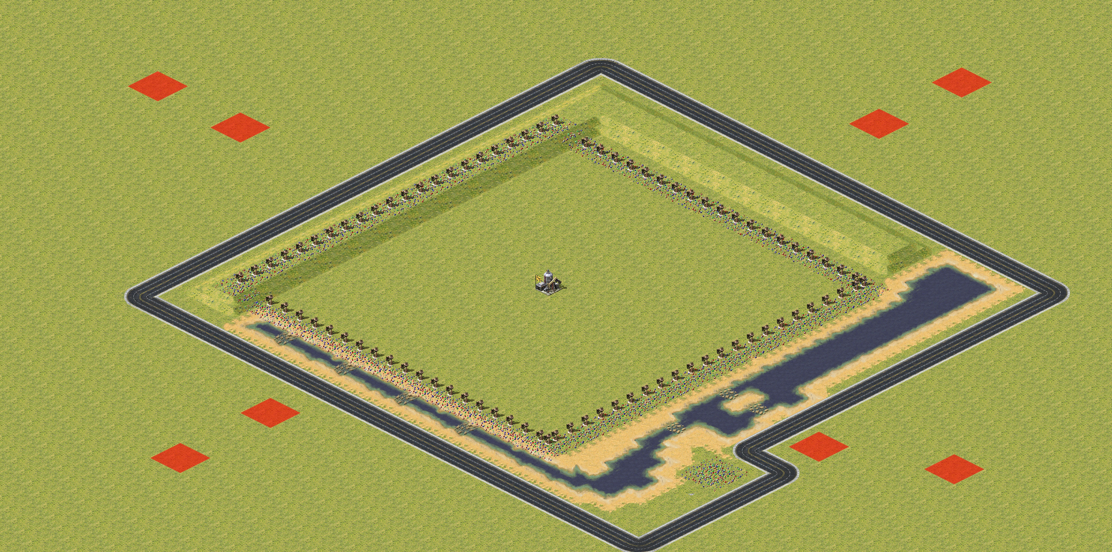 Rendered map: Mountain and Water 2v2v2v2 (Ring Mine 1)