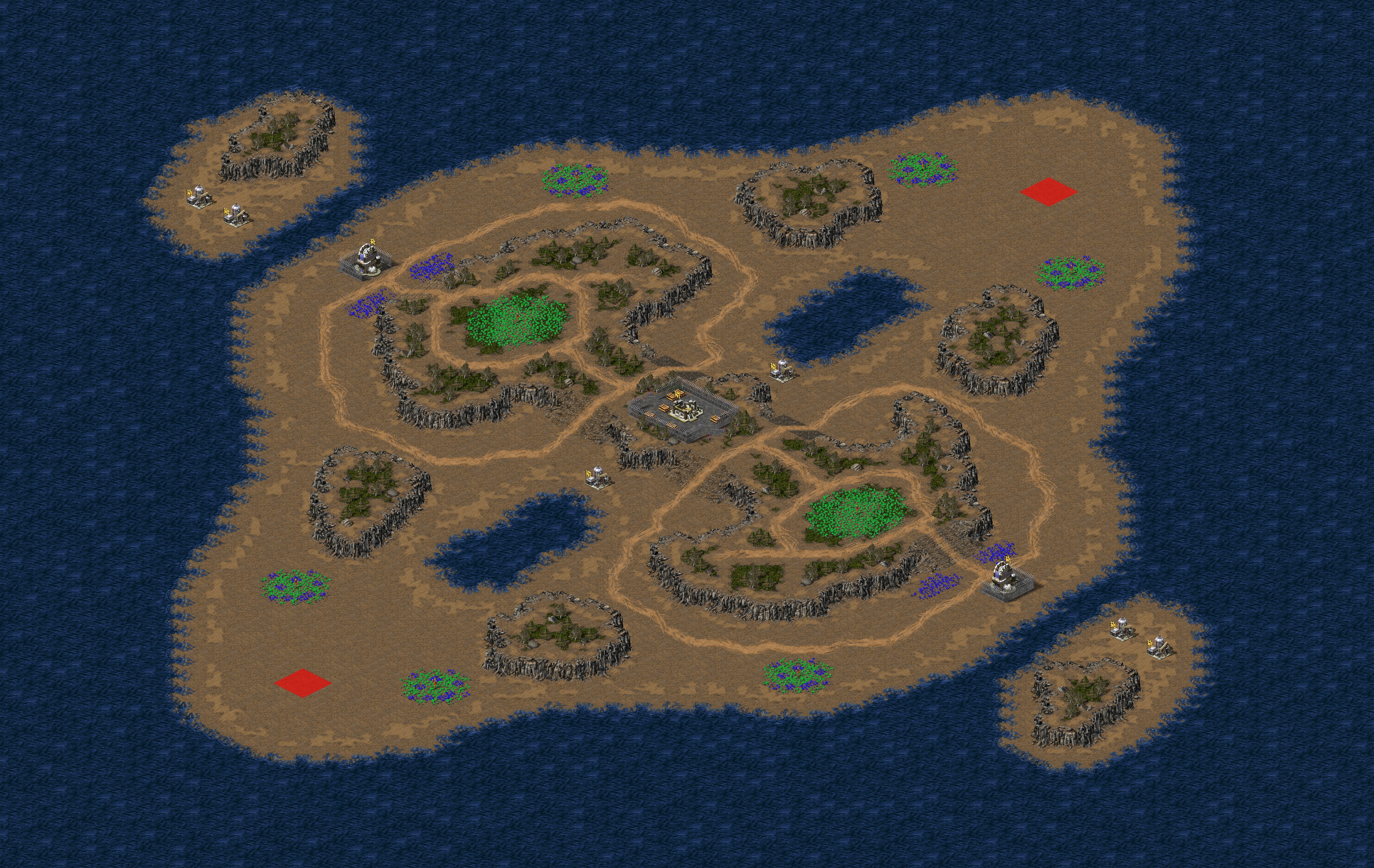 Rendered map: (2) Exhausted Isle