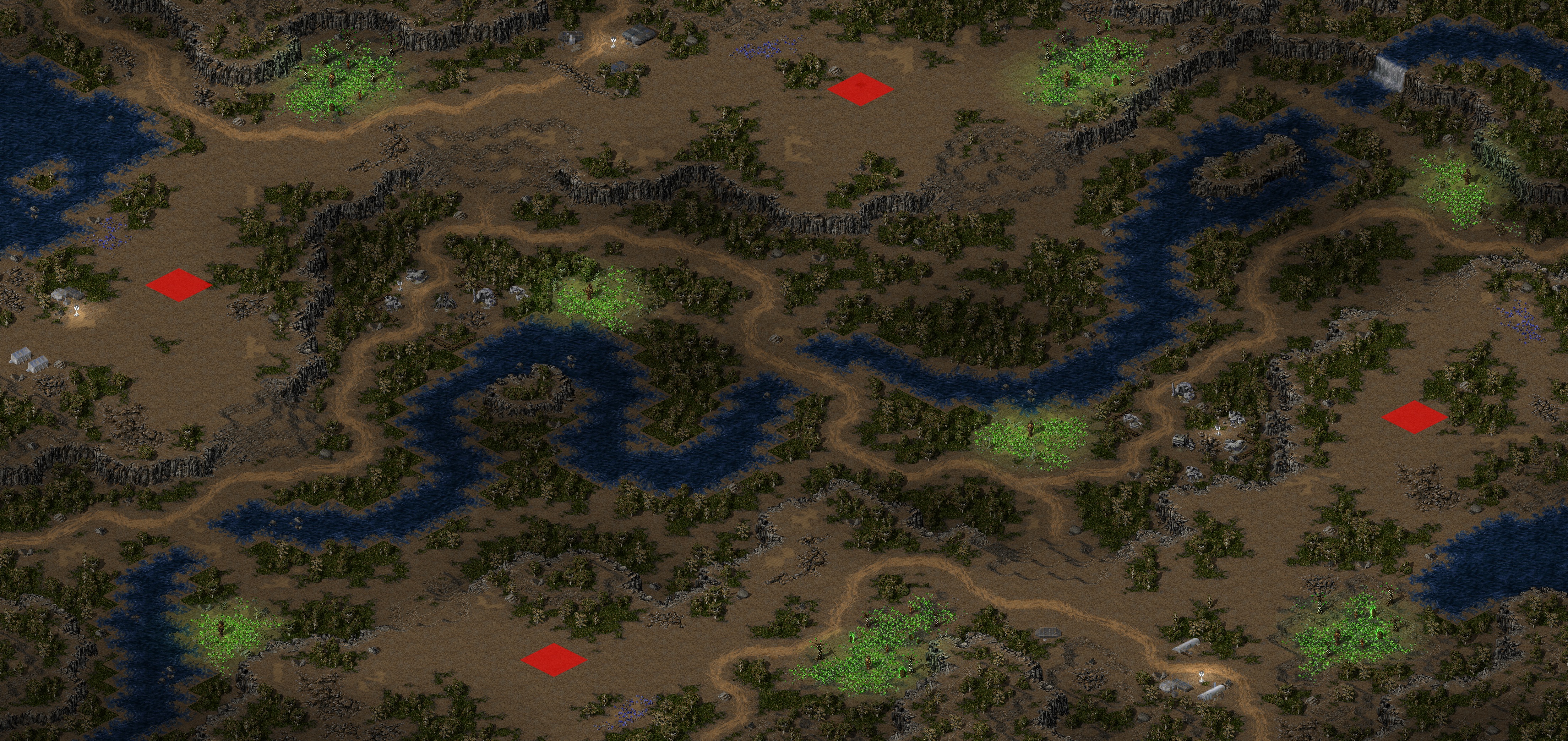 Rendered map: past and present