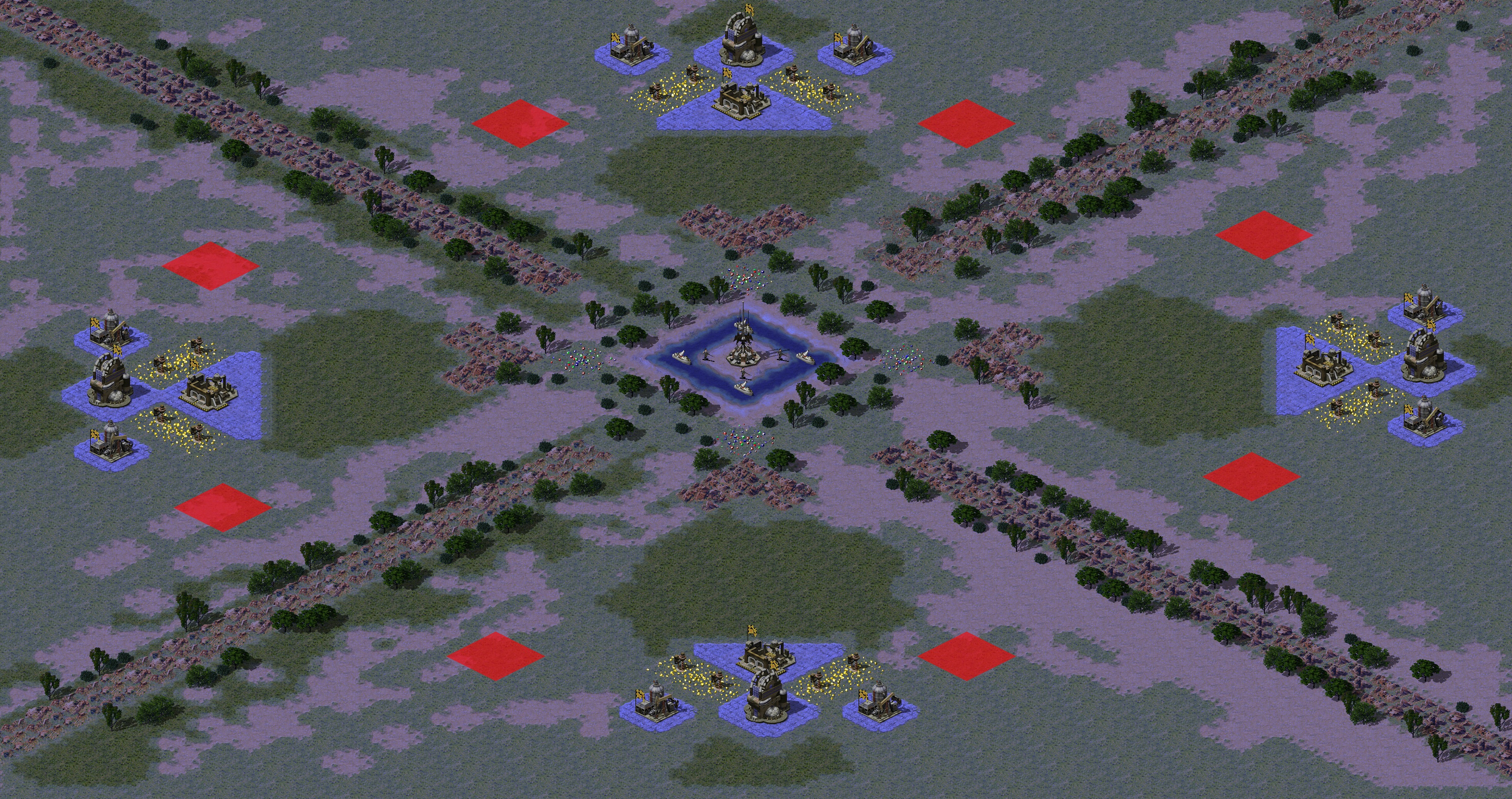 Rendered map: Boggle04's Oil in the Center 2V2V2V2 Psychic Tower 5.00