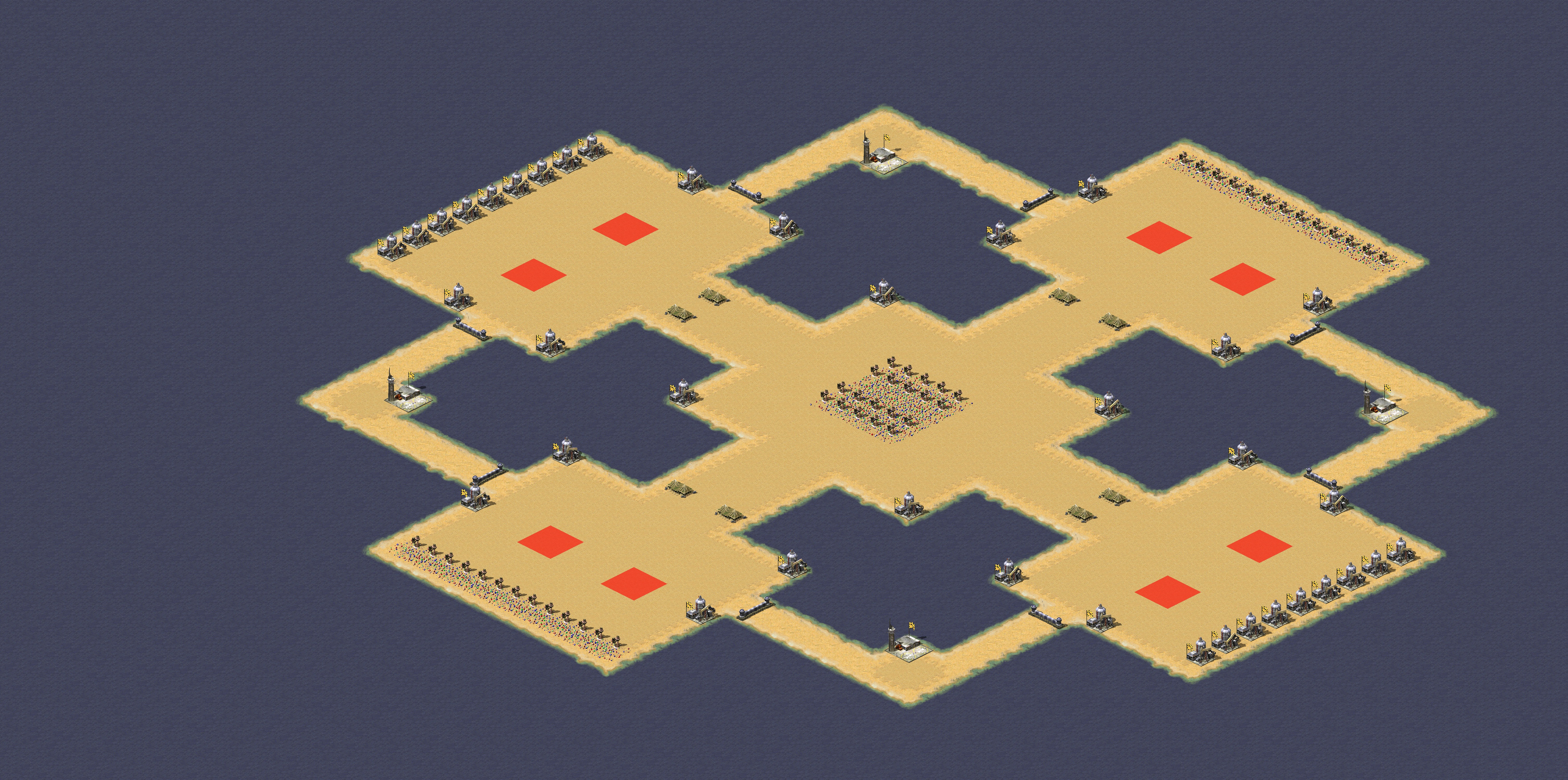 Rendered map: 沙漠4v4之左打右