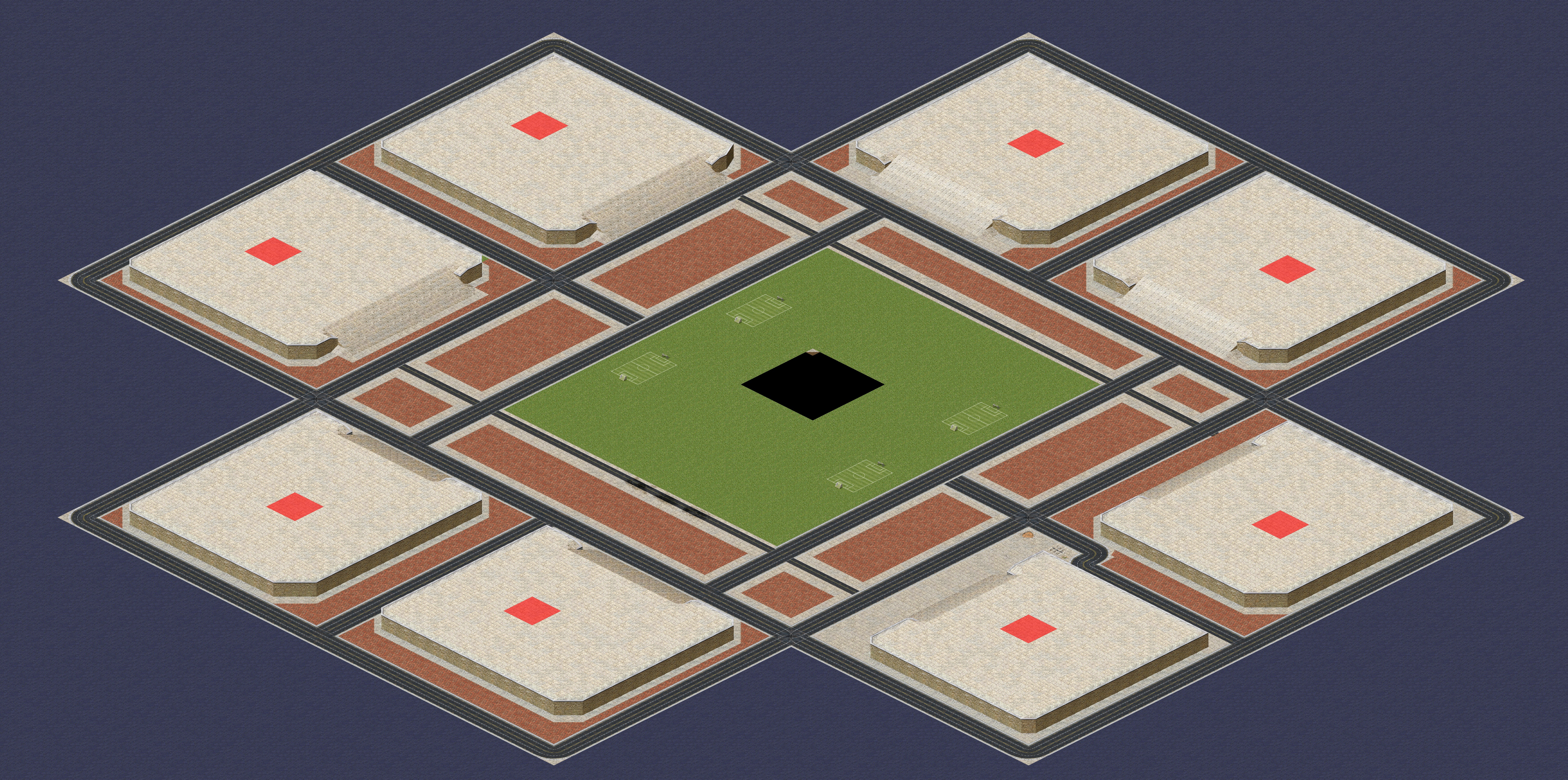 Rendered map: Lazy Tank War - High Ground
