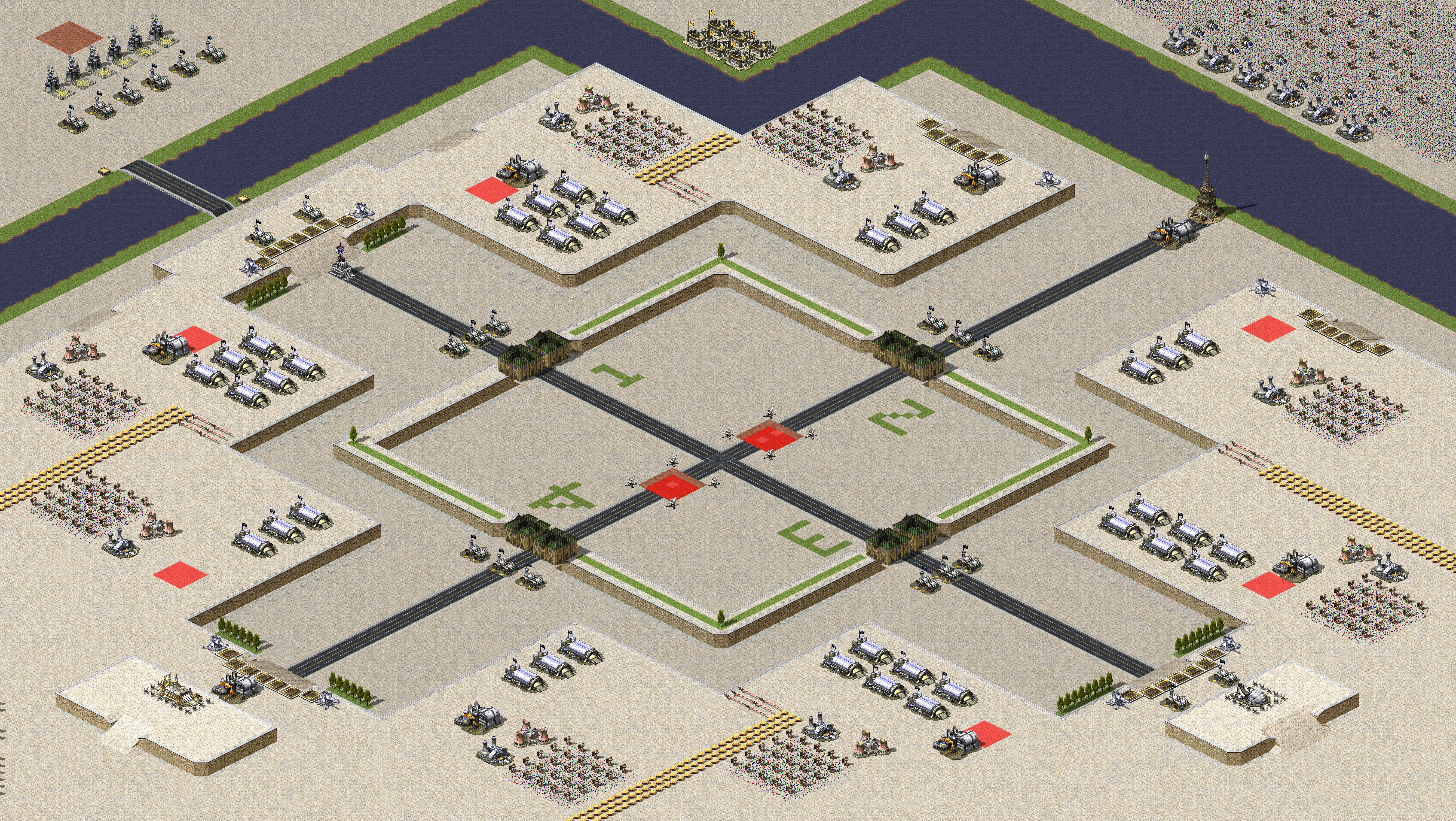 Rendered map: 2 Soviet 6 Allied (Great Escape)