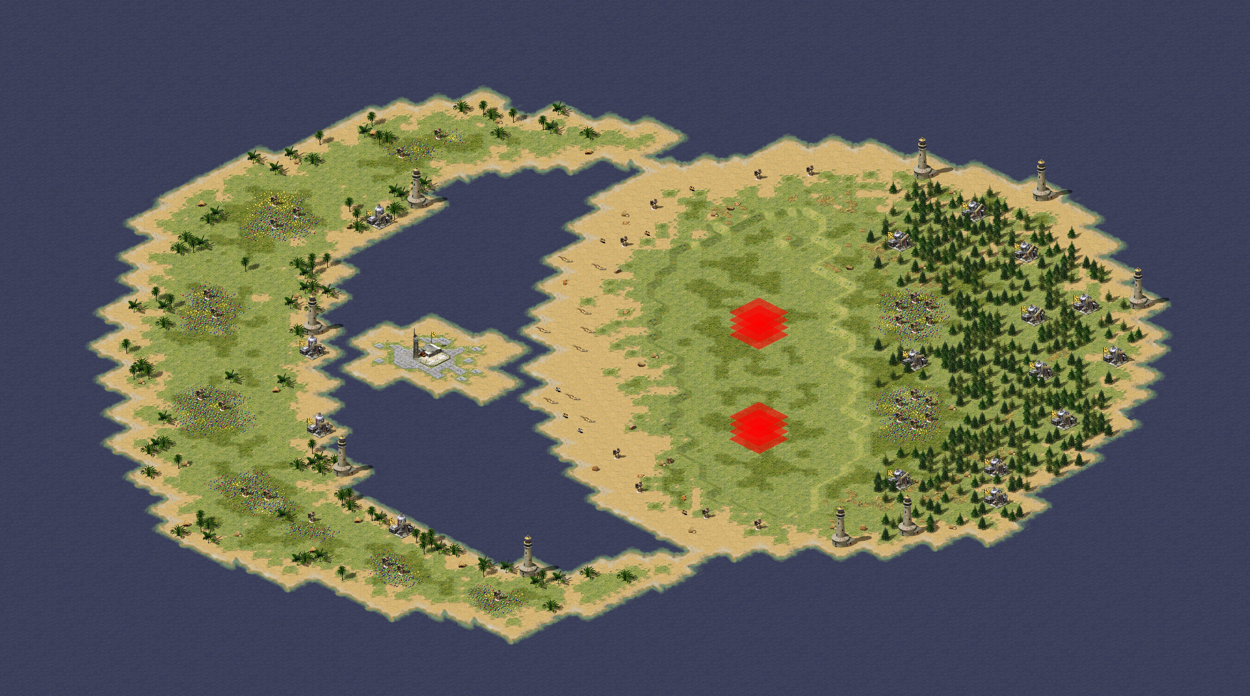 Rendered map: Moon and Asteroids