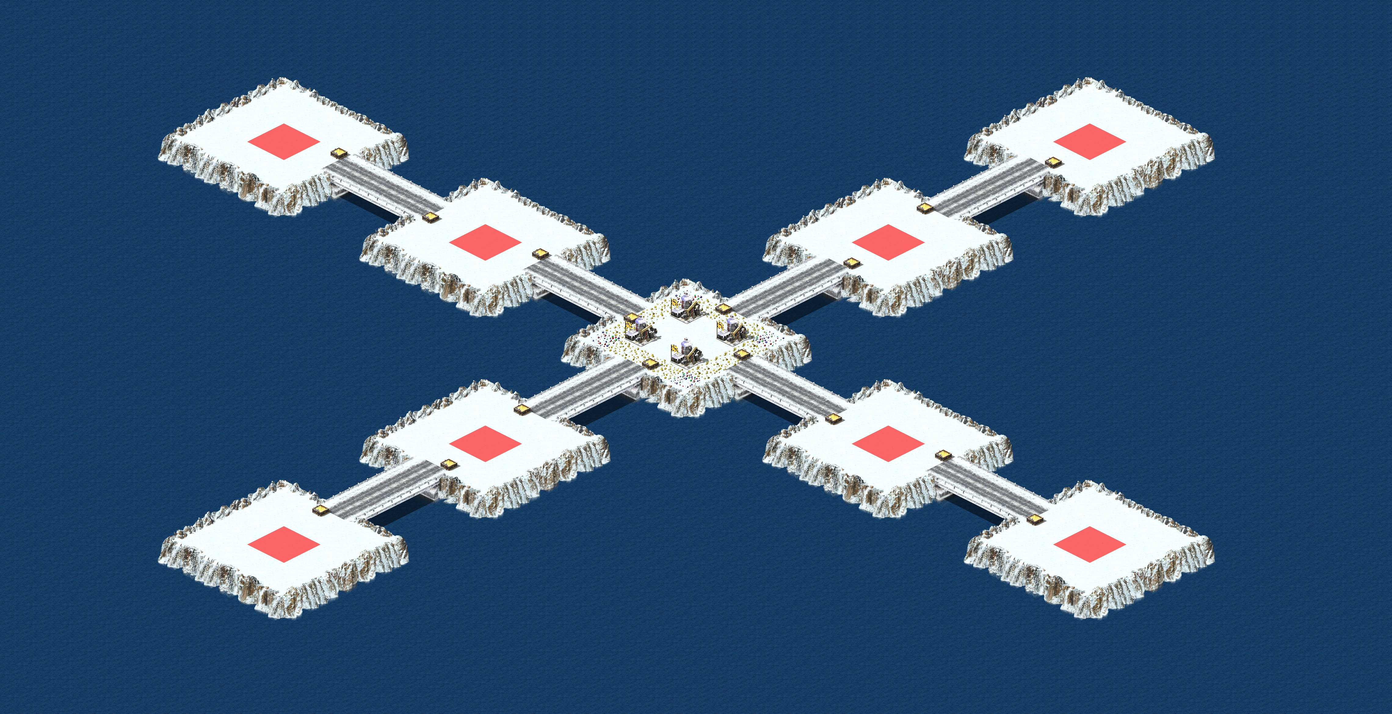 Rendered map: Snow Plateau Patch 2v2v2v2 Concrete Bridge