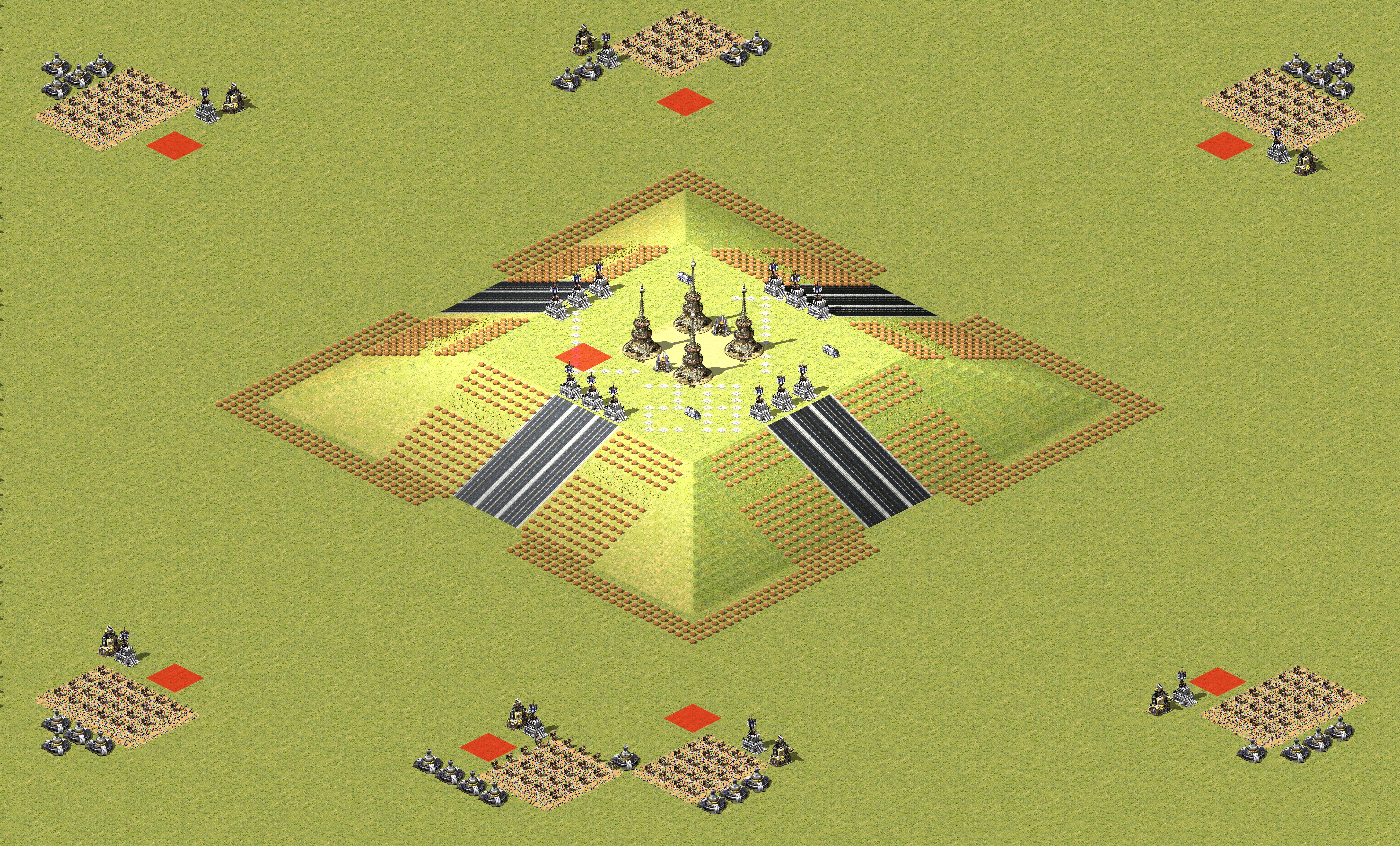 Rendered map: 1 Allied 7 Soviet - Mountain Summit