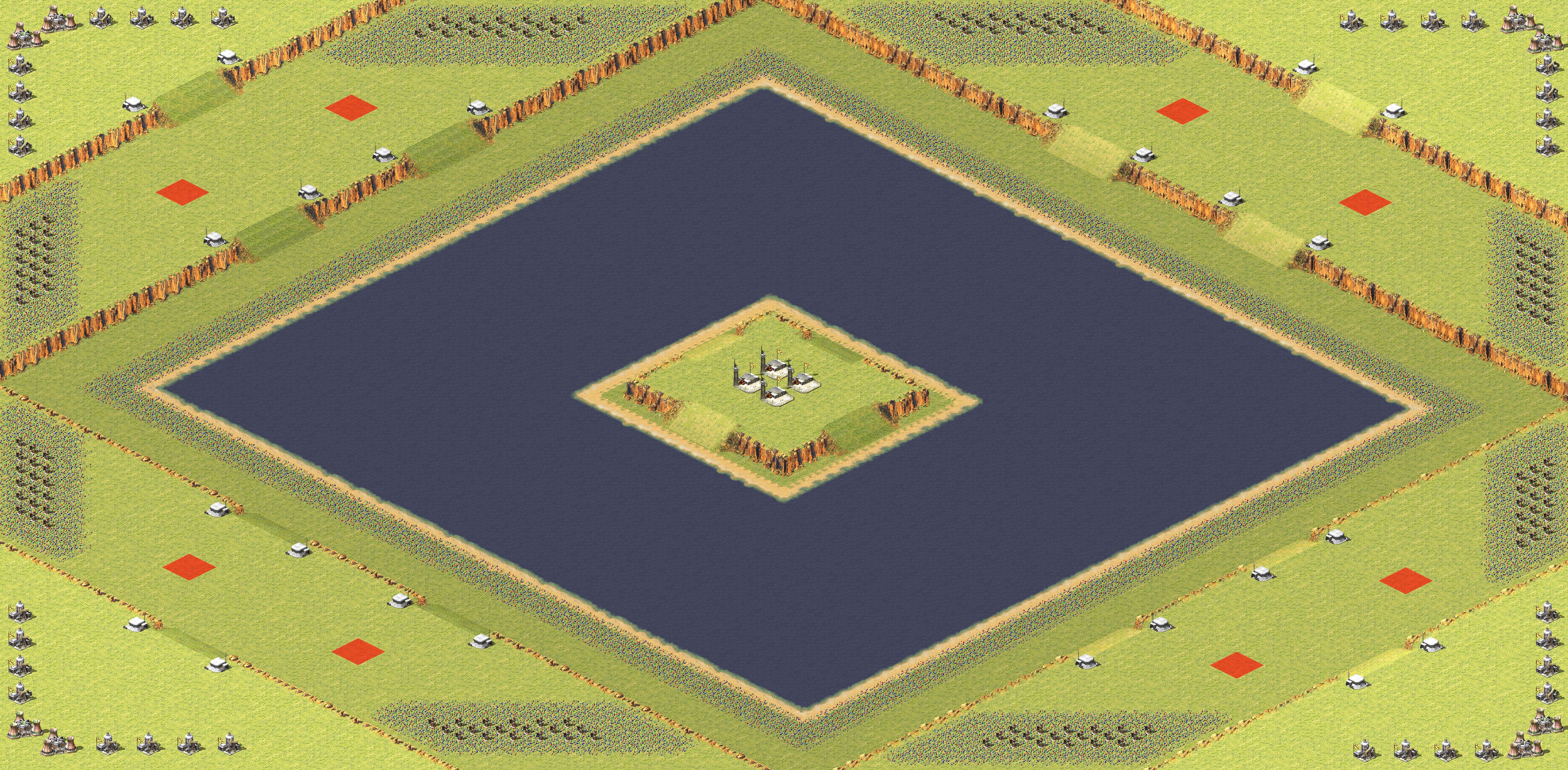 Rendered map: Four Corners Naval Ladder 2v2v2v2