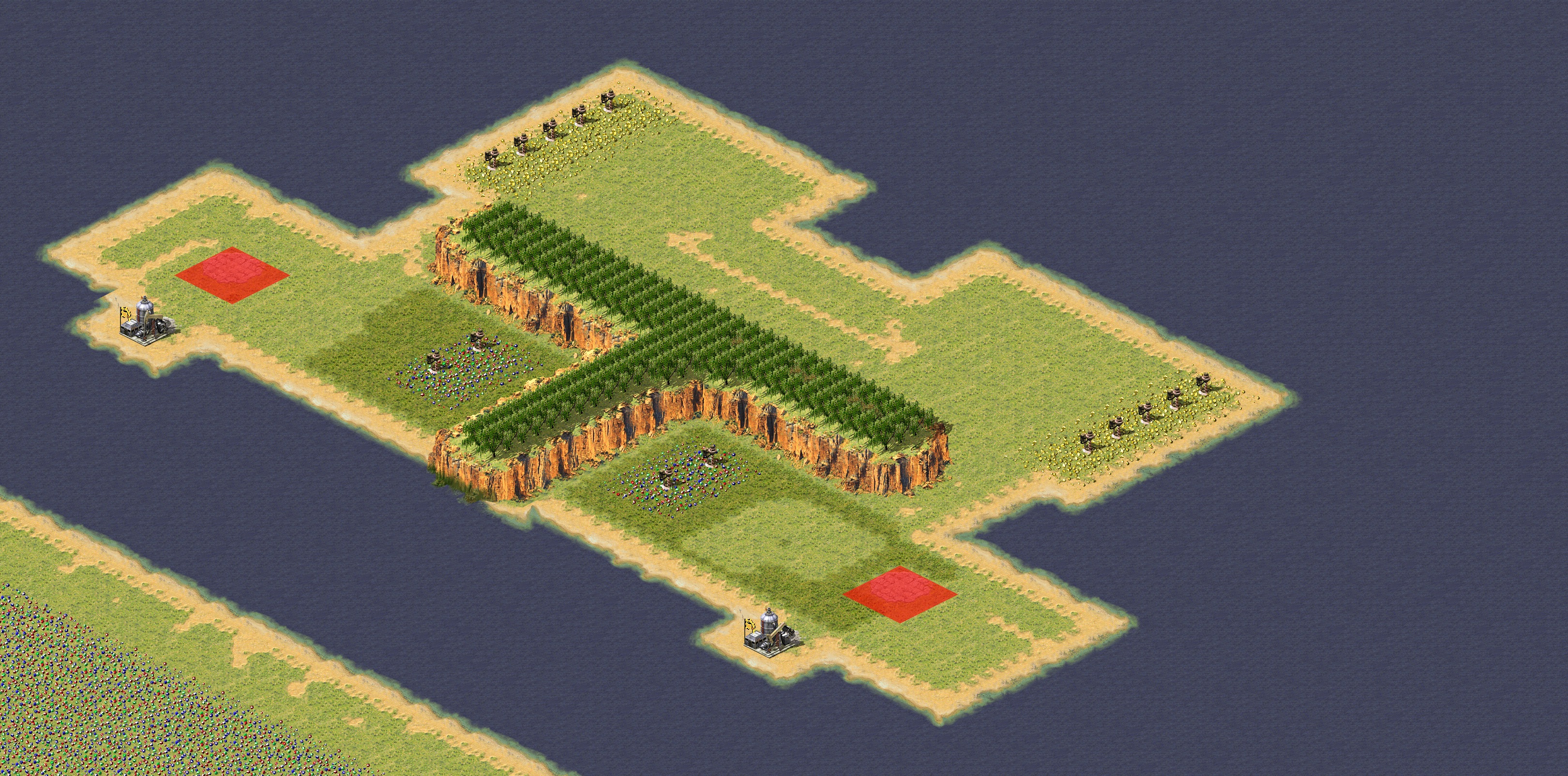 Rendered map: Island Conflict 1v1