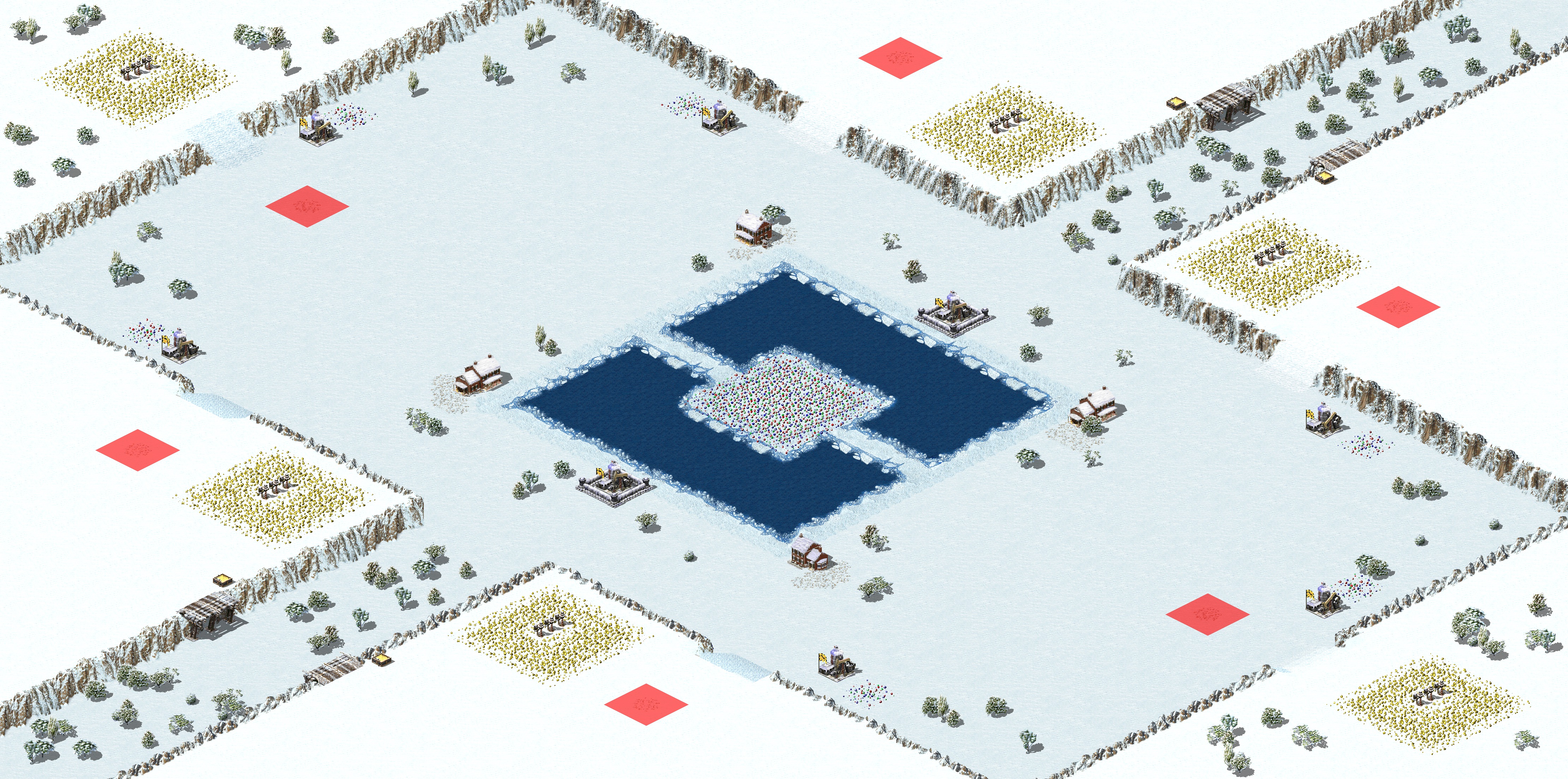 Rendered map: Snowy Field 3v3