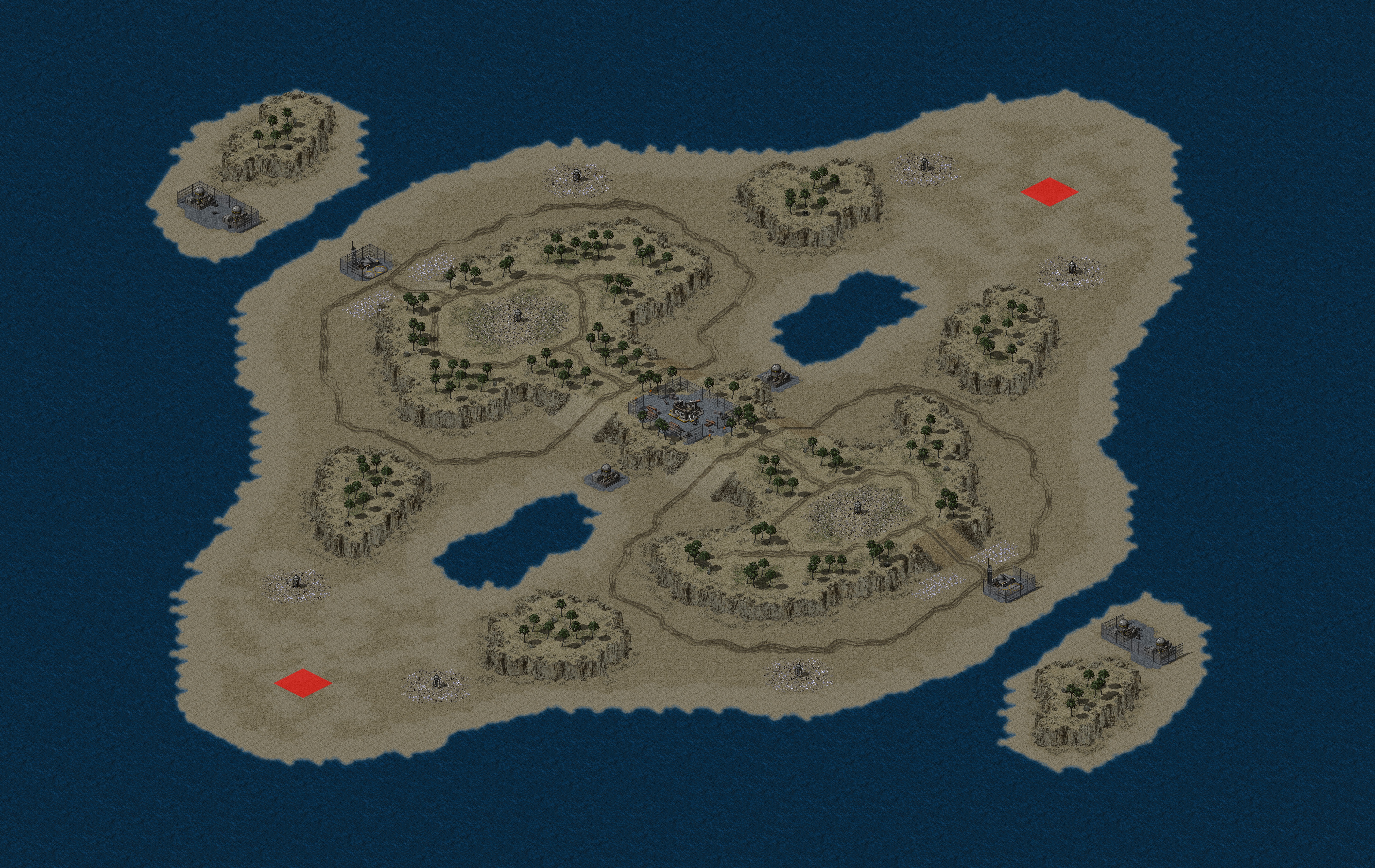 Rendered map: Exhausted Isle