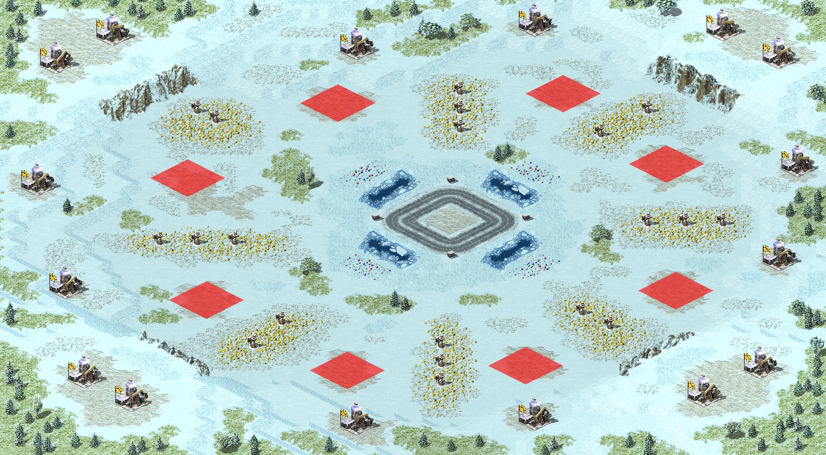 Rendered map: 2025红警混战王-抢核弹
