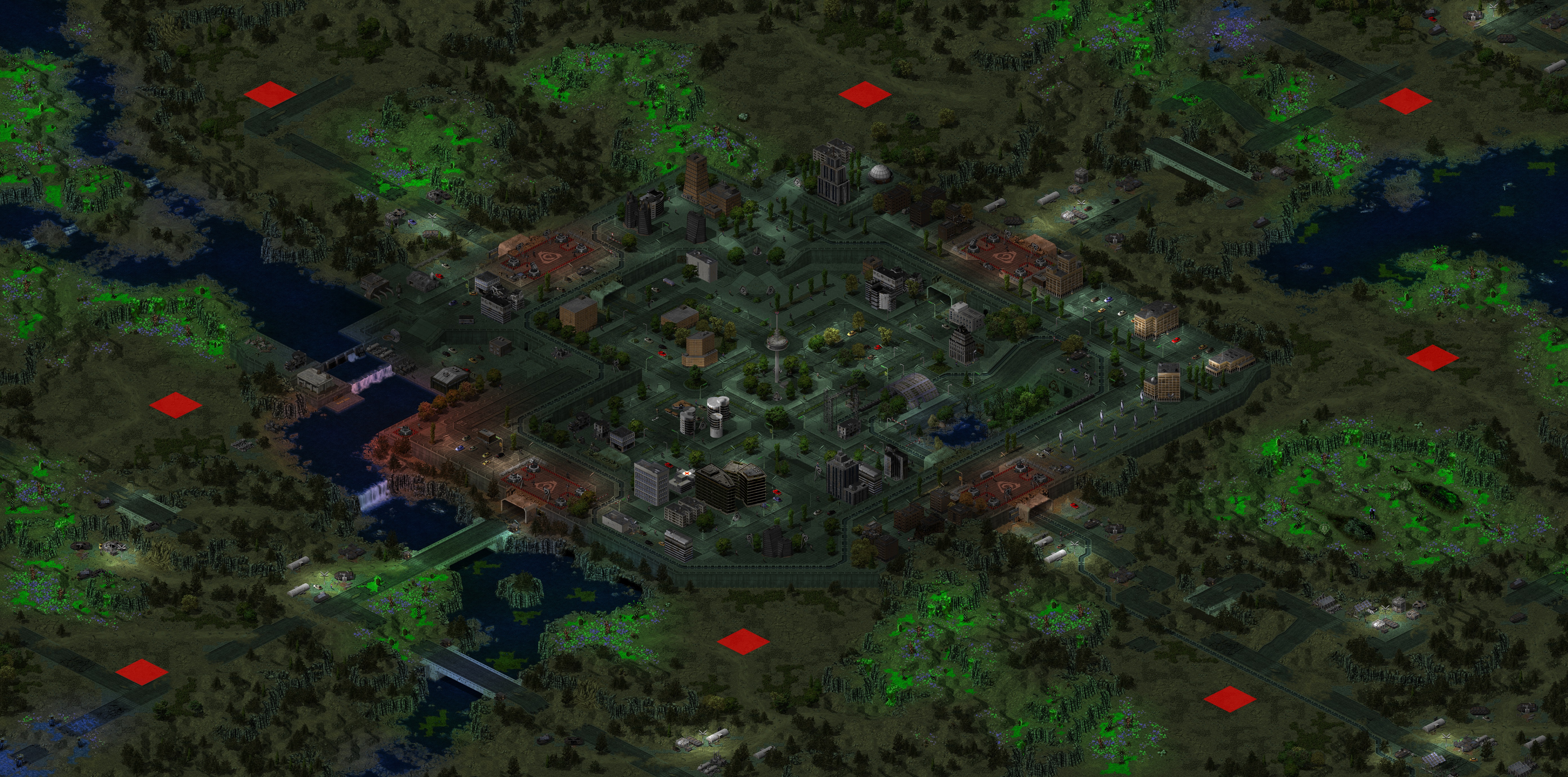 Rendered map: Delta City
