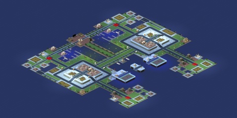 Rendered preview of 灯塔港湾2v2（测试图）1.20