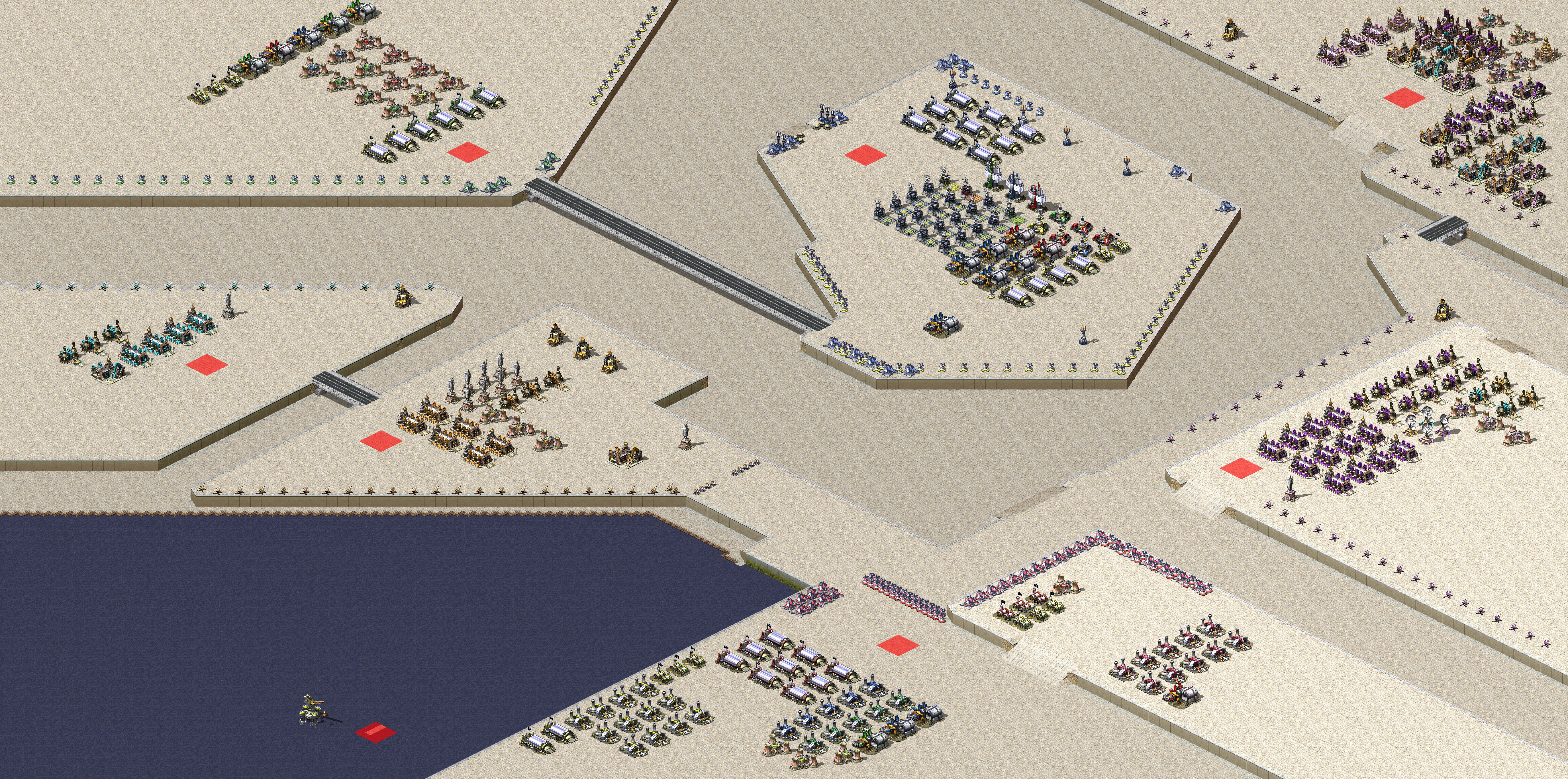 Rendered map: 4 Soviet 4 Allied - Even Match