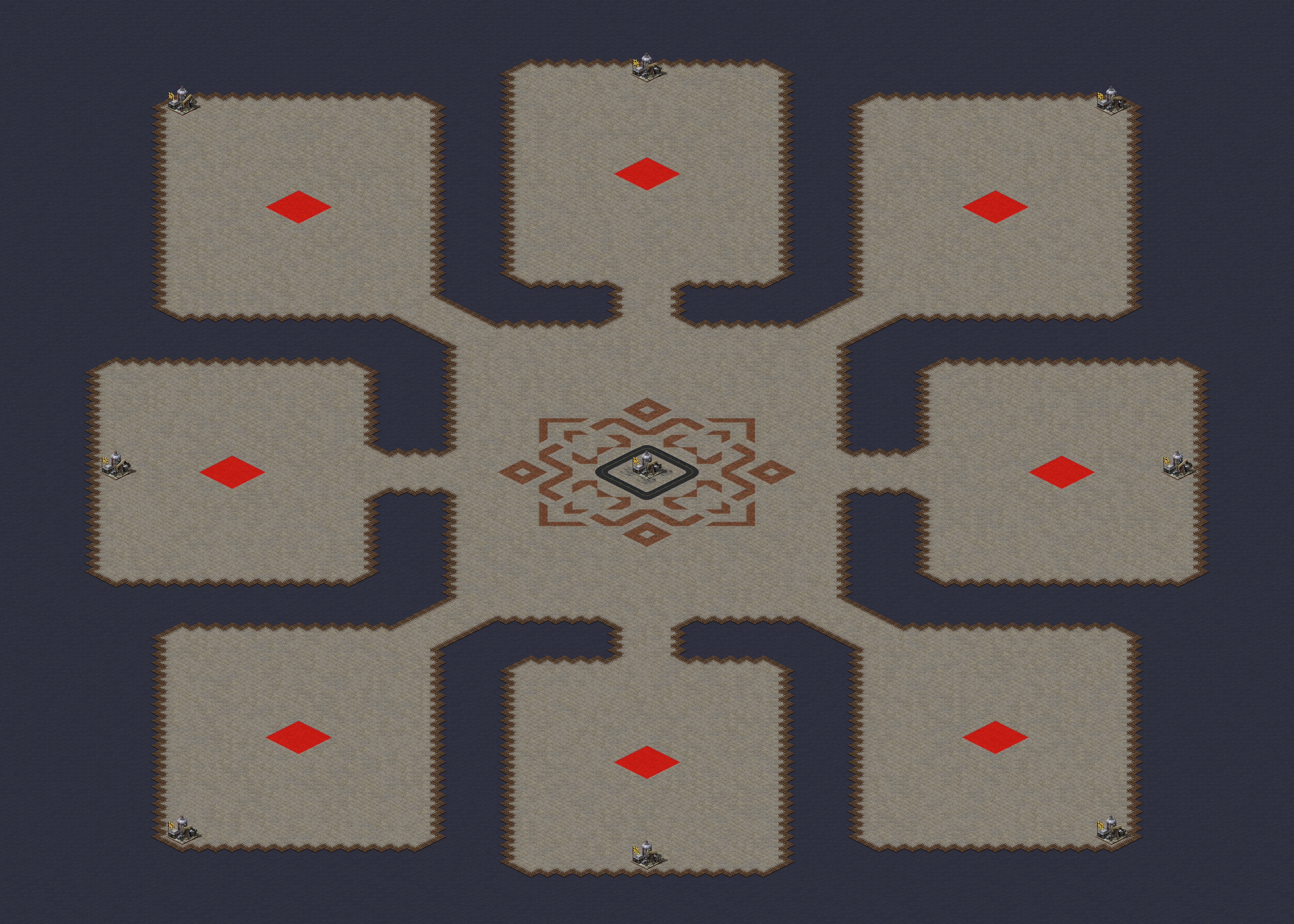 Rendered map: [8] Multi MCV & Oil in Corners