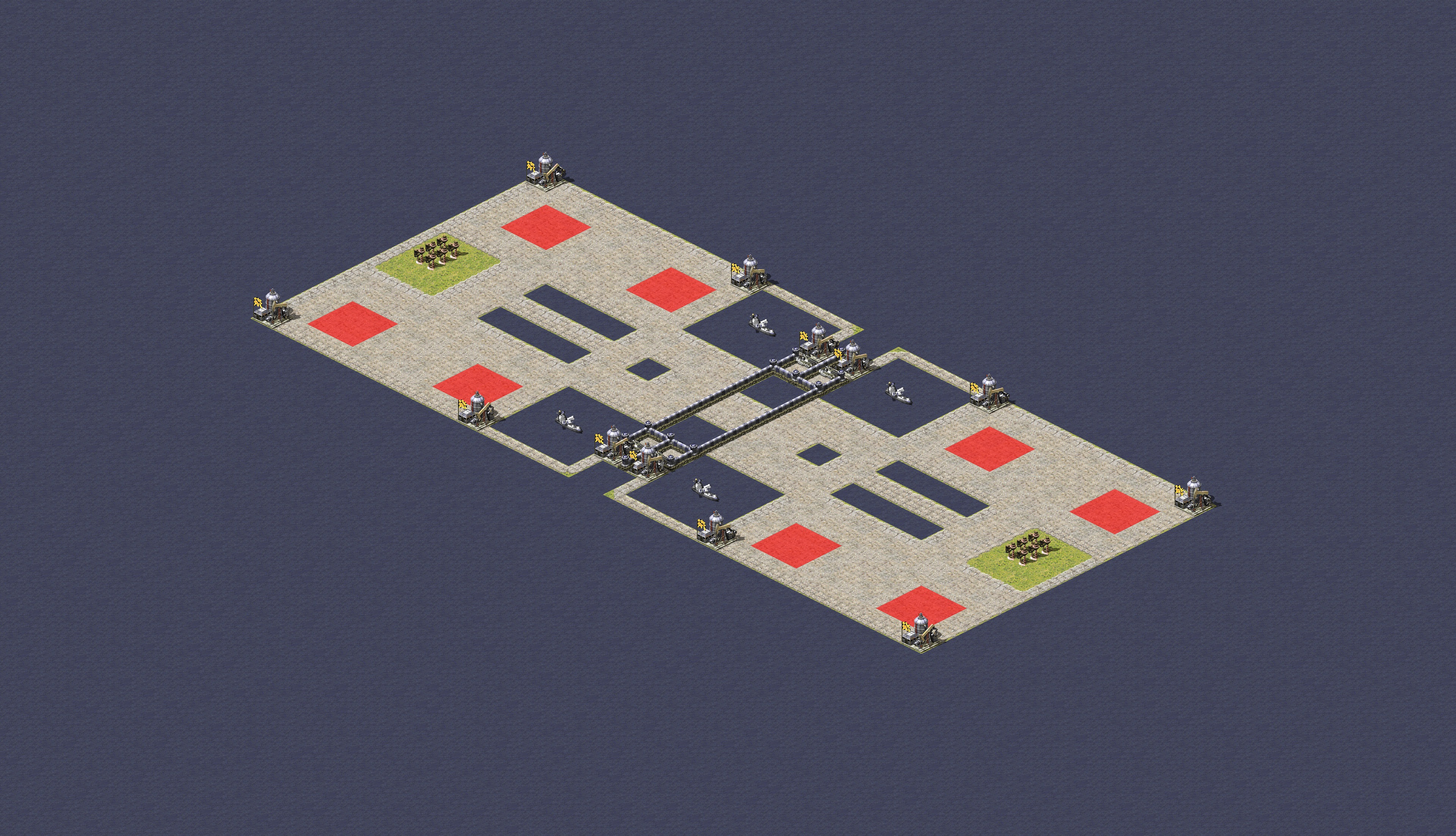 Rendered map: 4V4两块大地油田争夺战