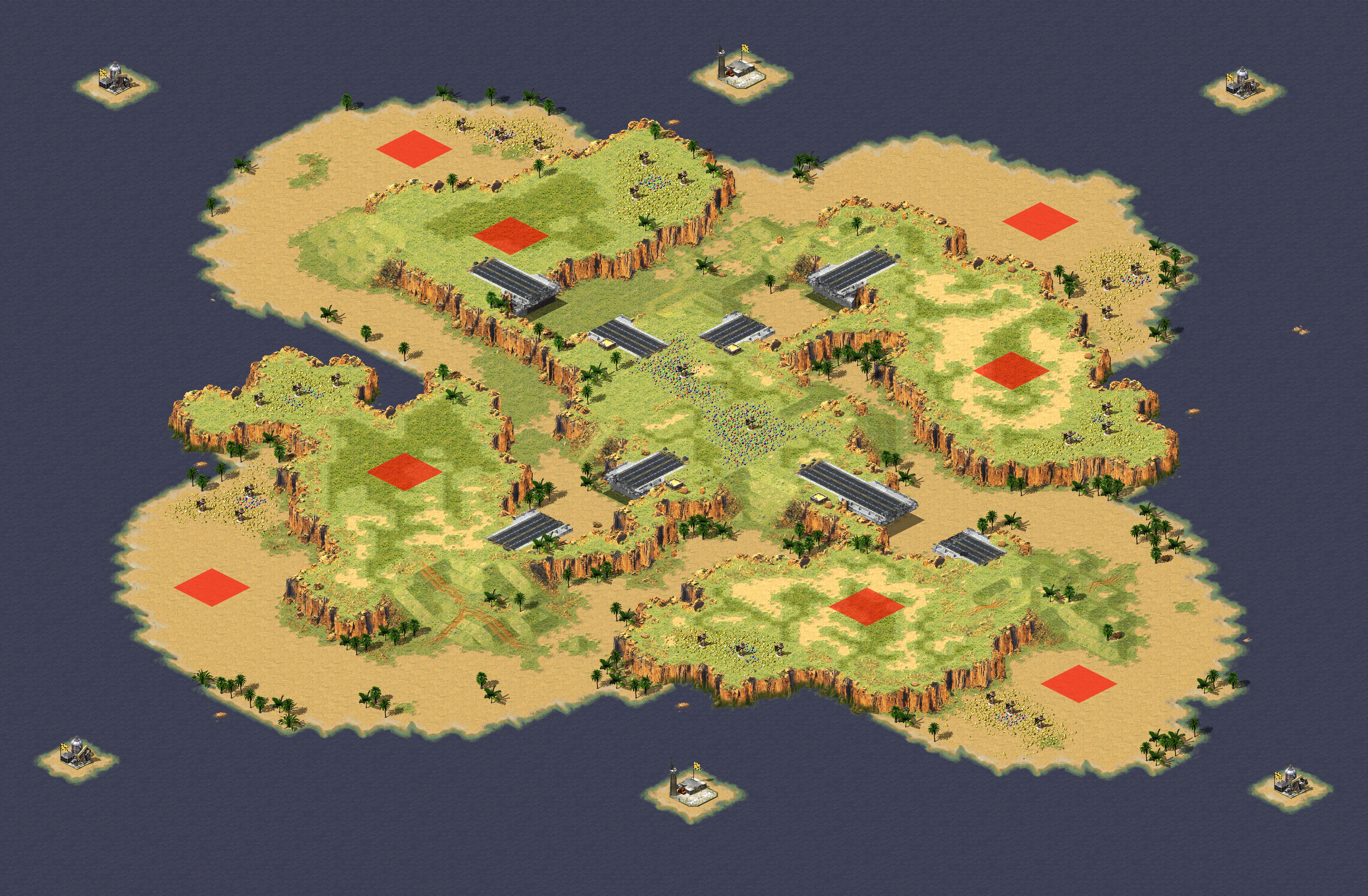 Rendered map: [8] Canyon Fodder 2v2v2v2 (fixed)