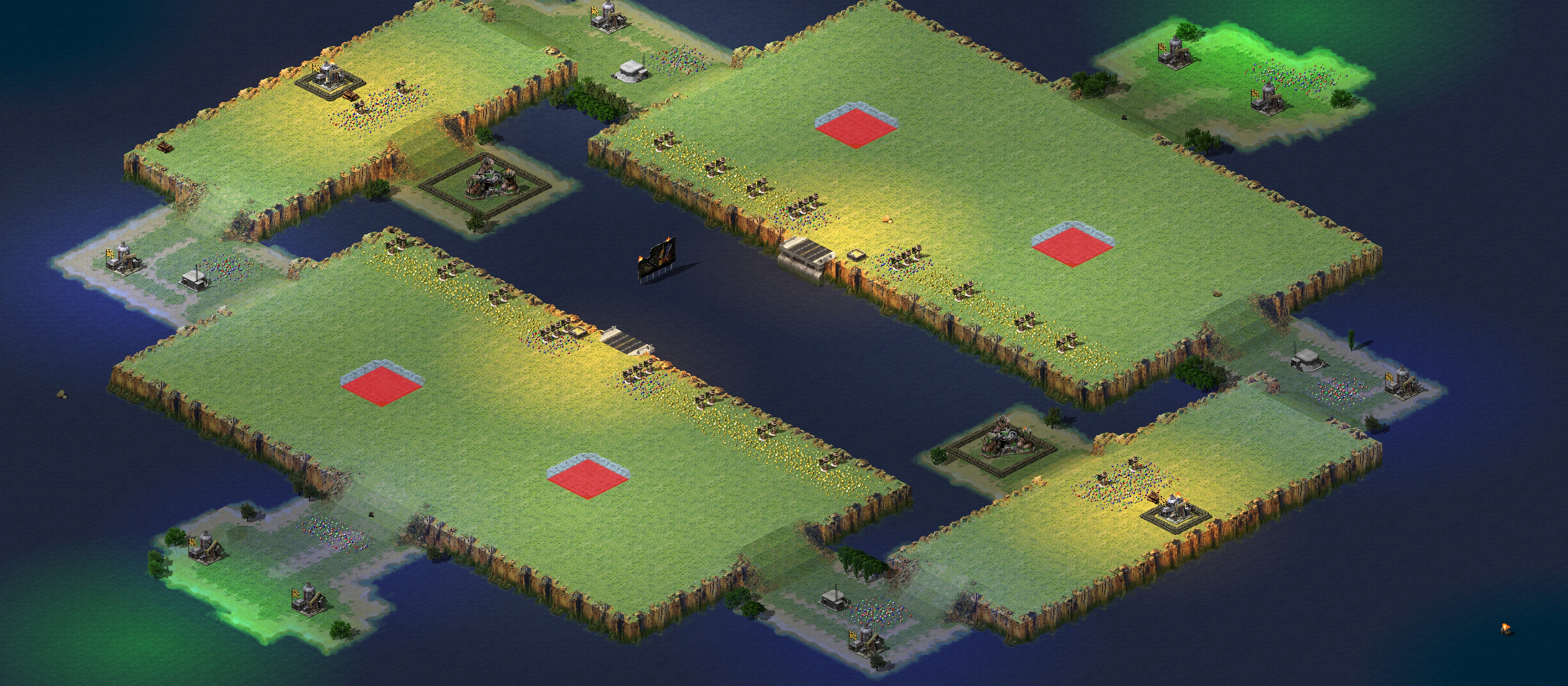Rendered map: 2v2废墟岛