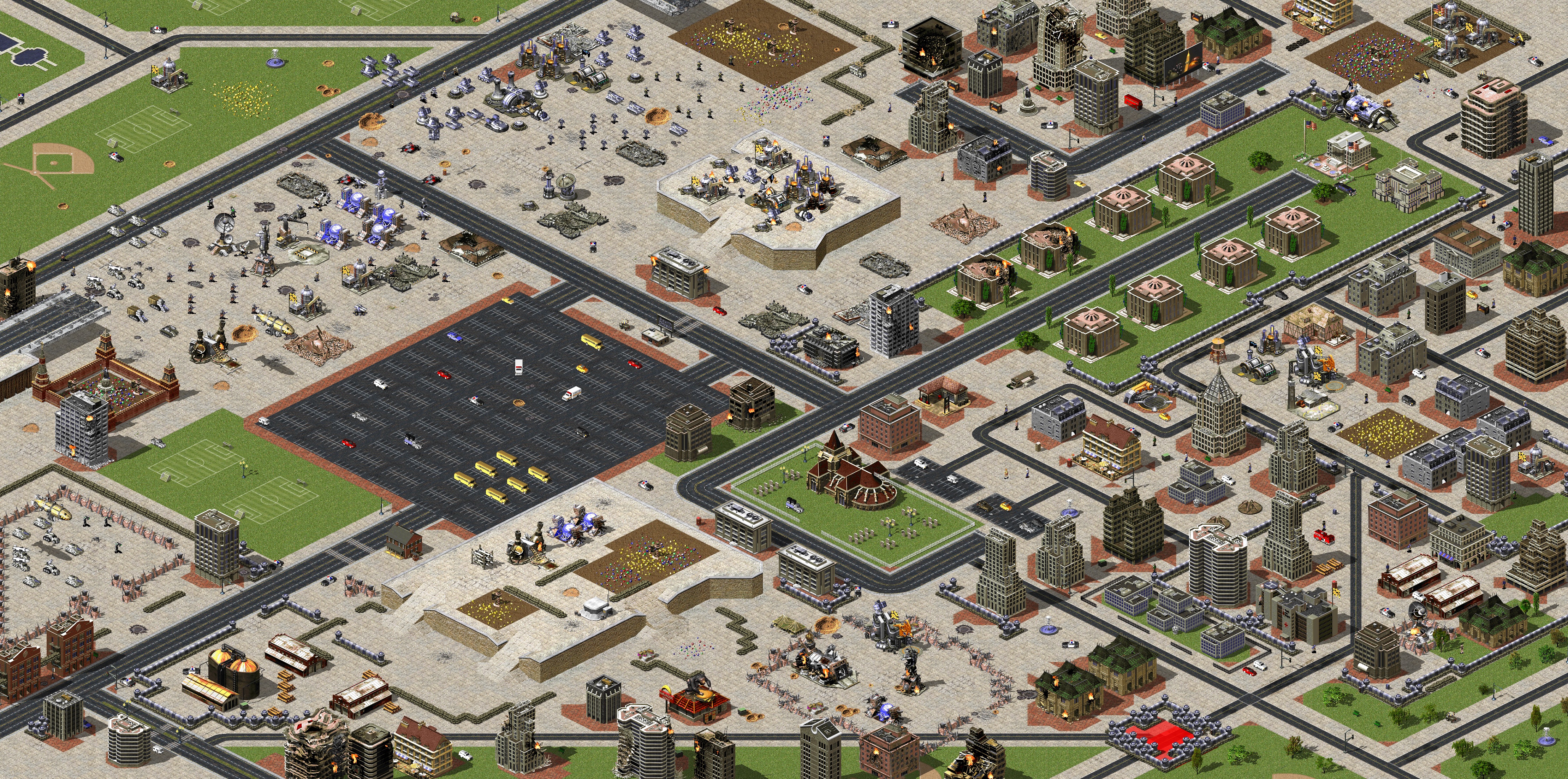 Rendered map: 1v1 Soviet vs Allied