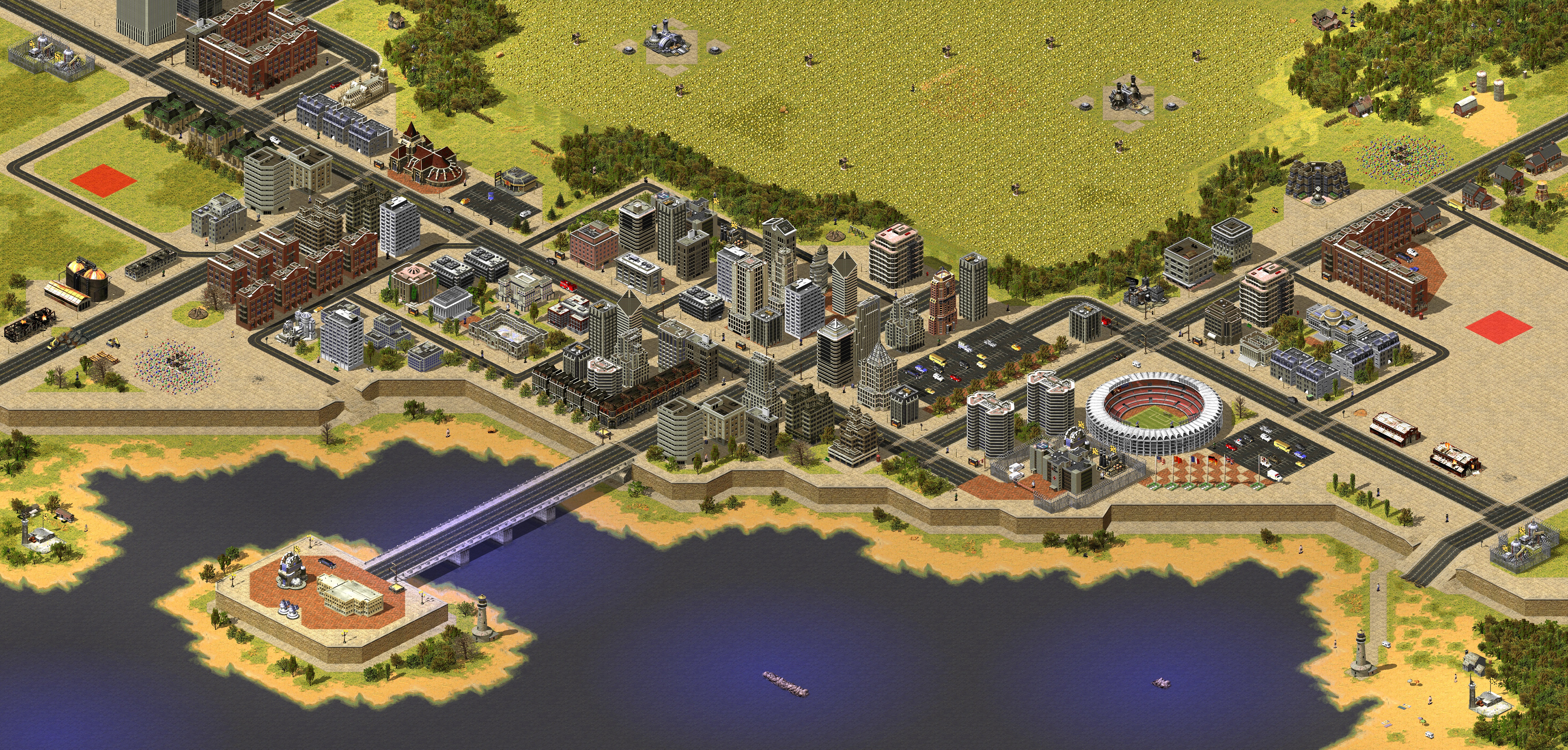 Rendered map: Riot City