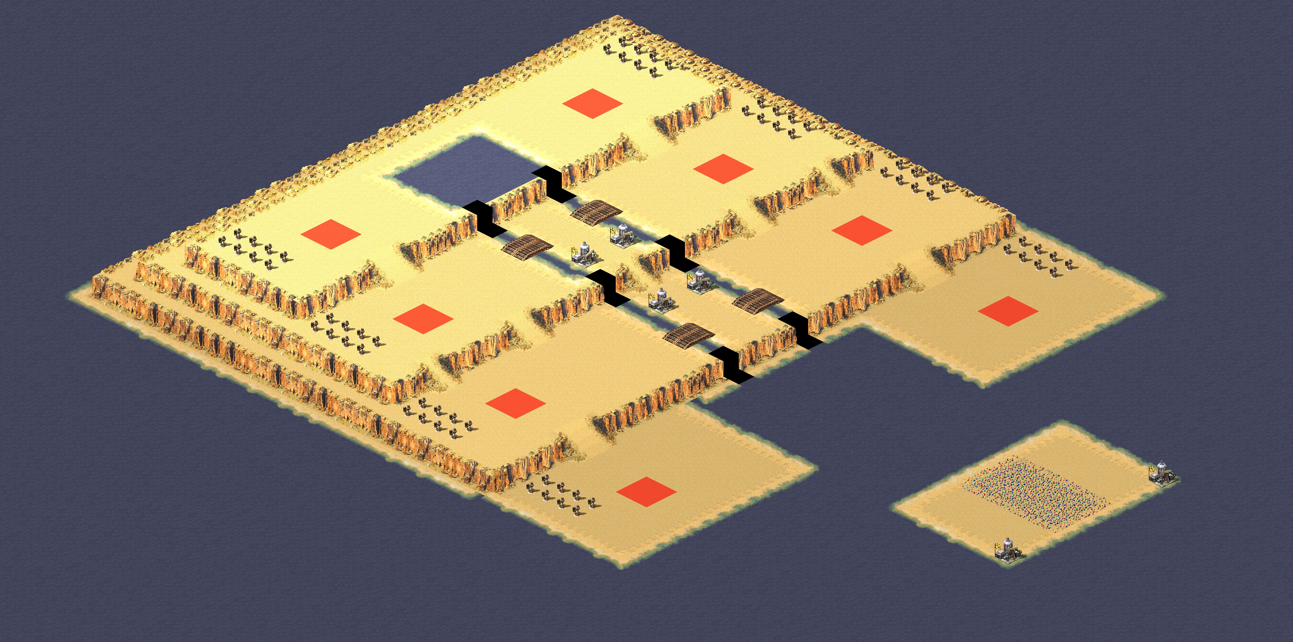 Rendered map: 沙漠阶梯对战