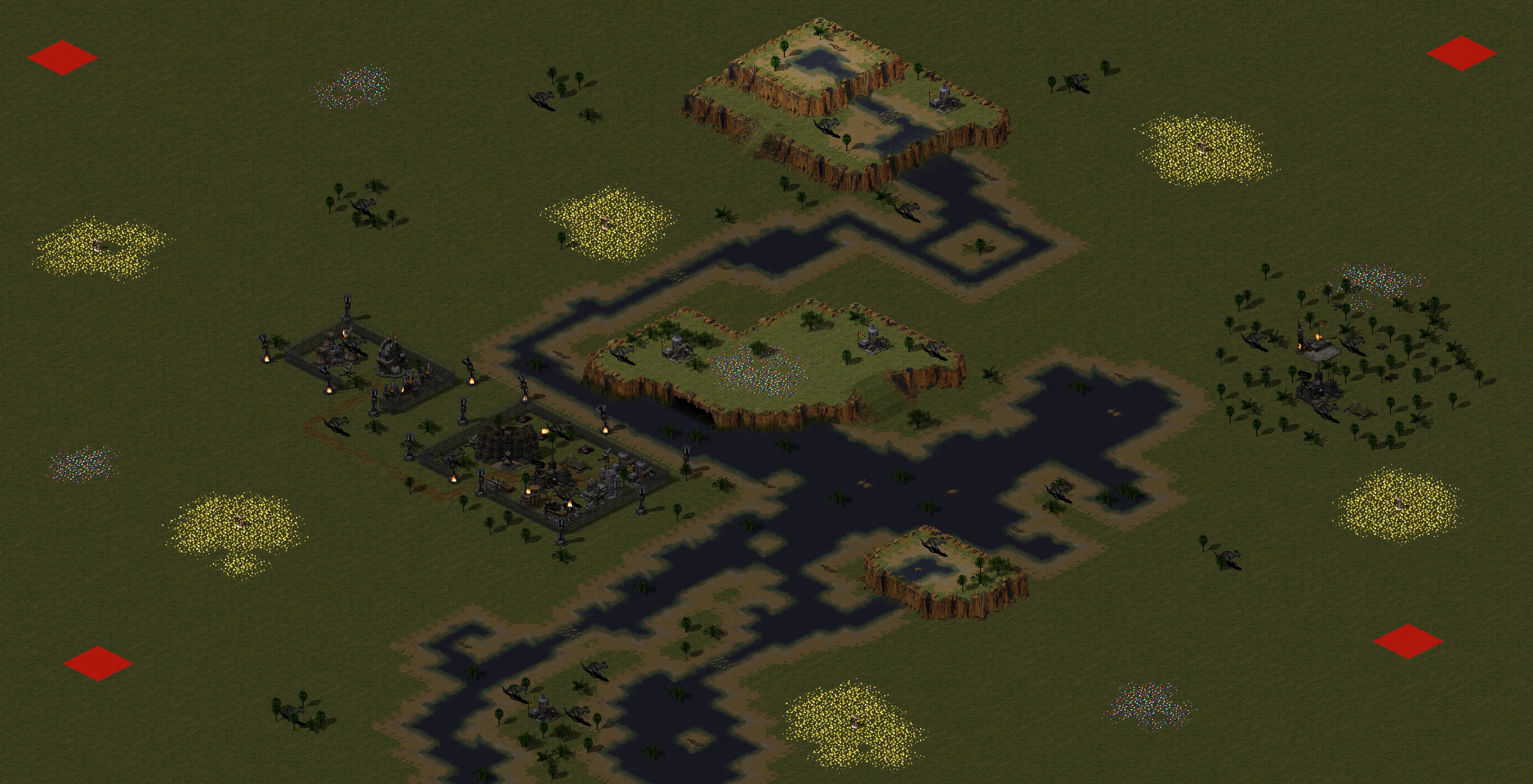 Rendered map: Jurrasic Park In The Dark