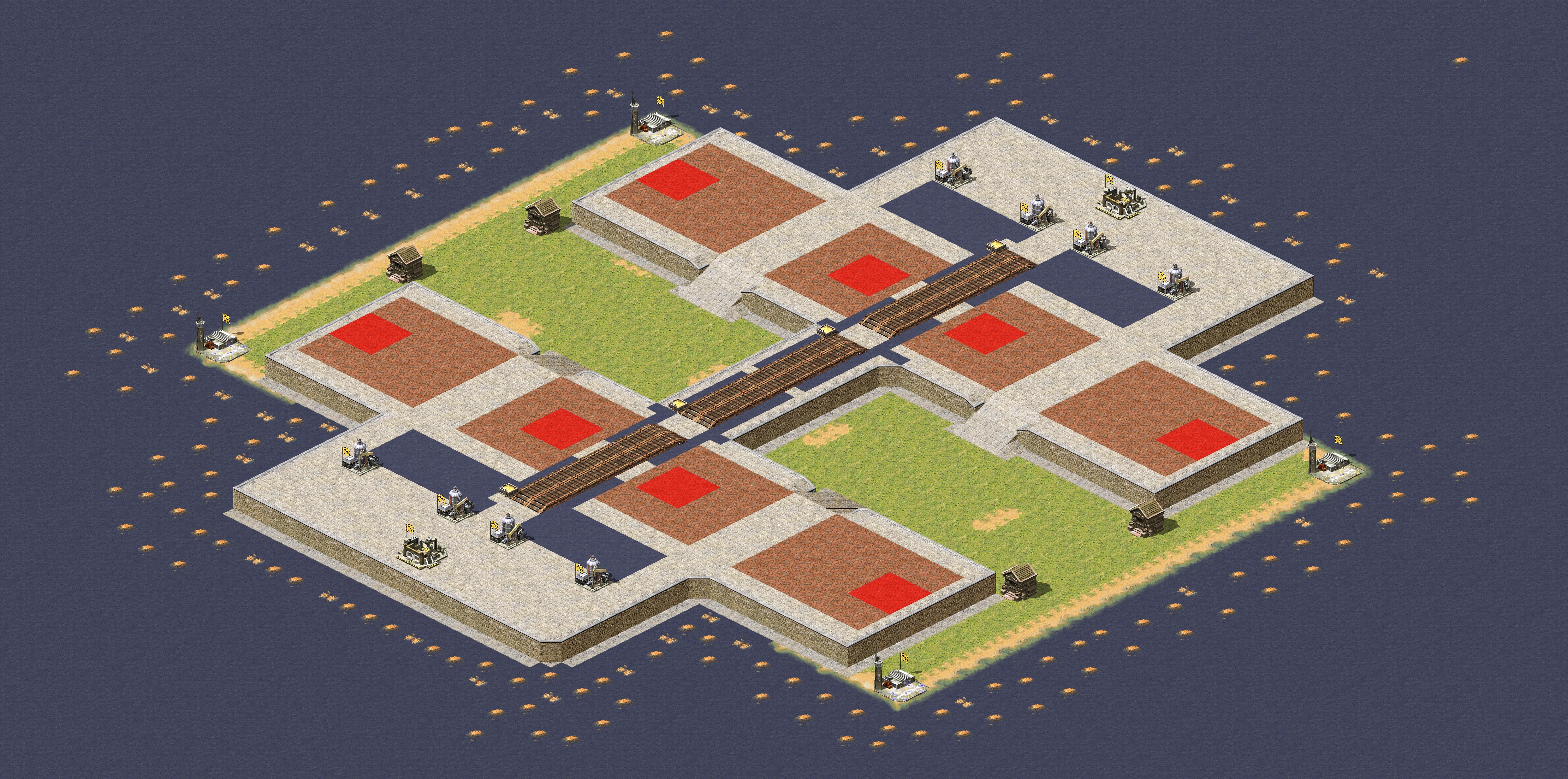 Rendered map: Twin Pool Plateau (4v4)
