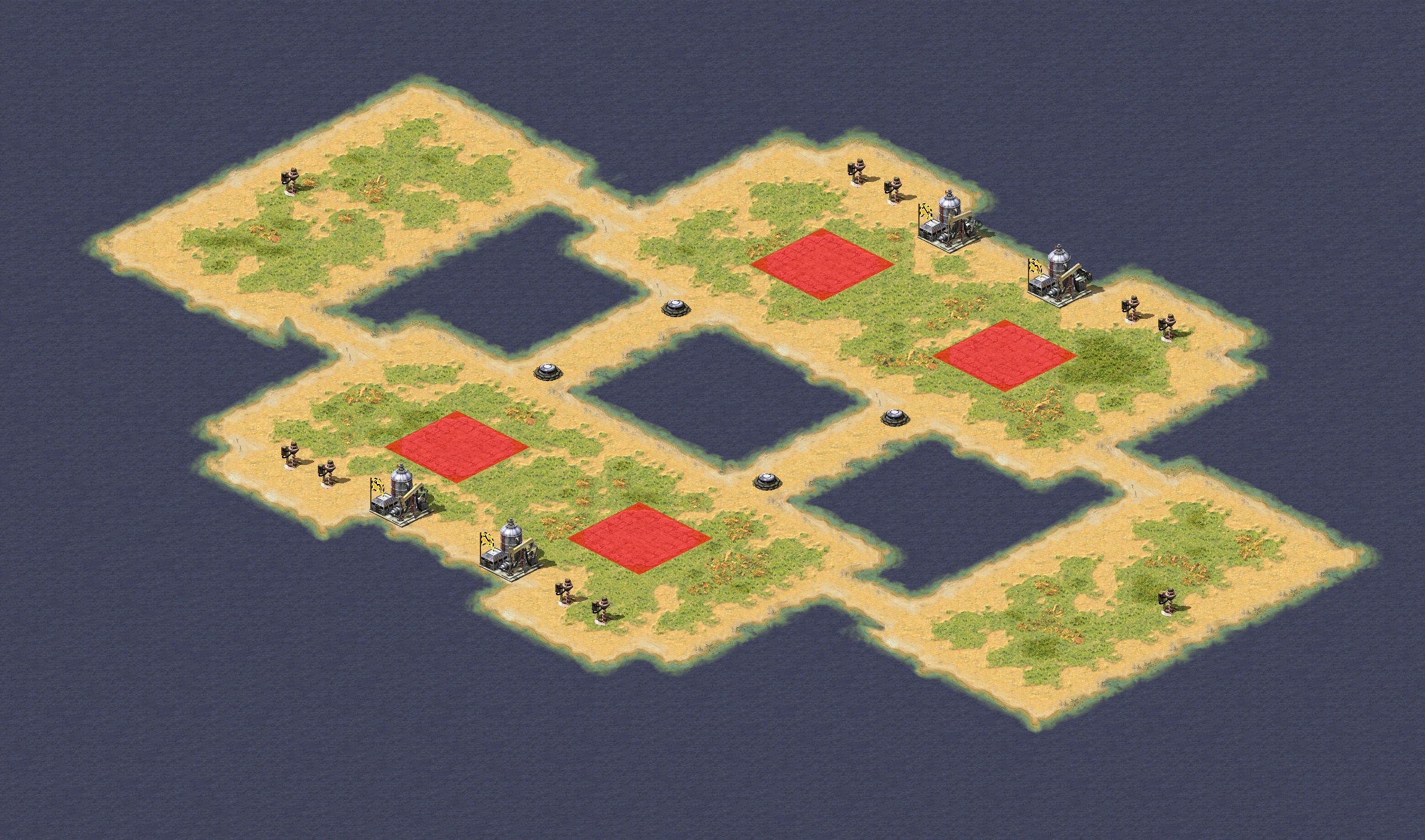 Rendered map: XKD 2v2   WWW.RA2.CLUB