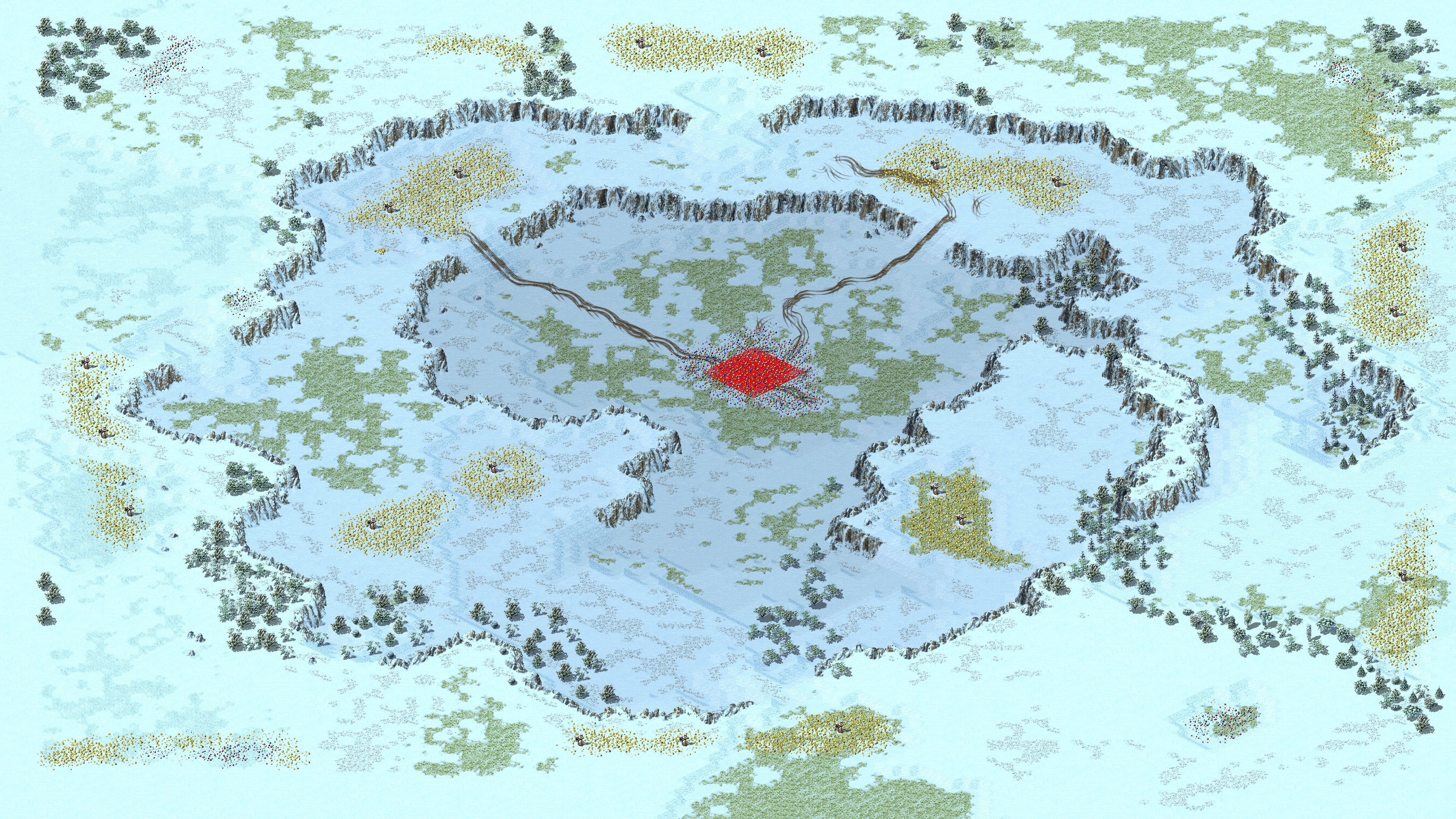 Rendered map: 2025红警混战王-冰天抢地盘