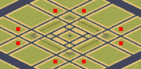 Rendered preview of Dense Waterways 1 Ring Ore 4v4/2v2v2v2